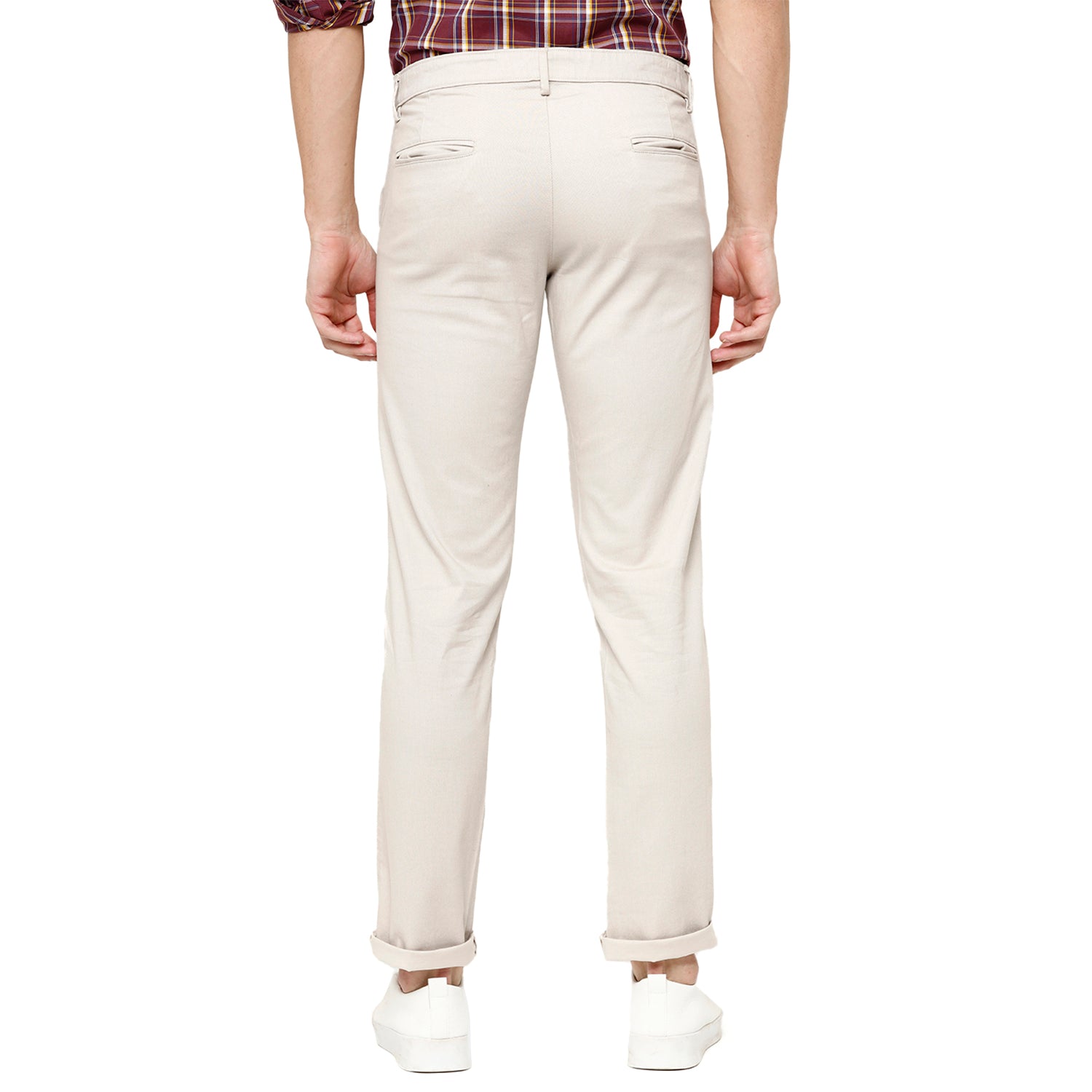 Swiss Club Men's Chisel Fit Cream Solid Cotton Blend Trousers - T-SC-37 A-CRE Swiss Trouser Swiss Club 