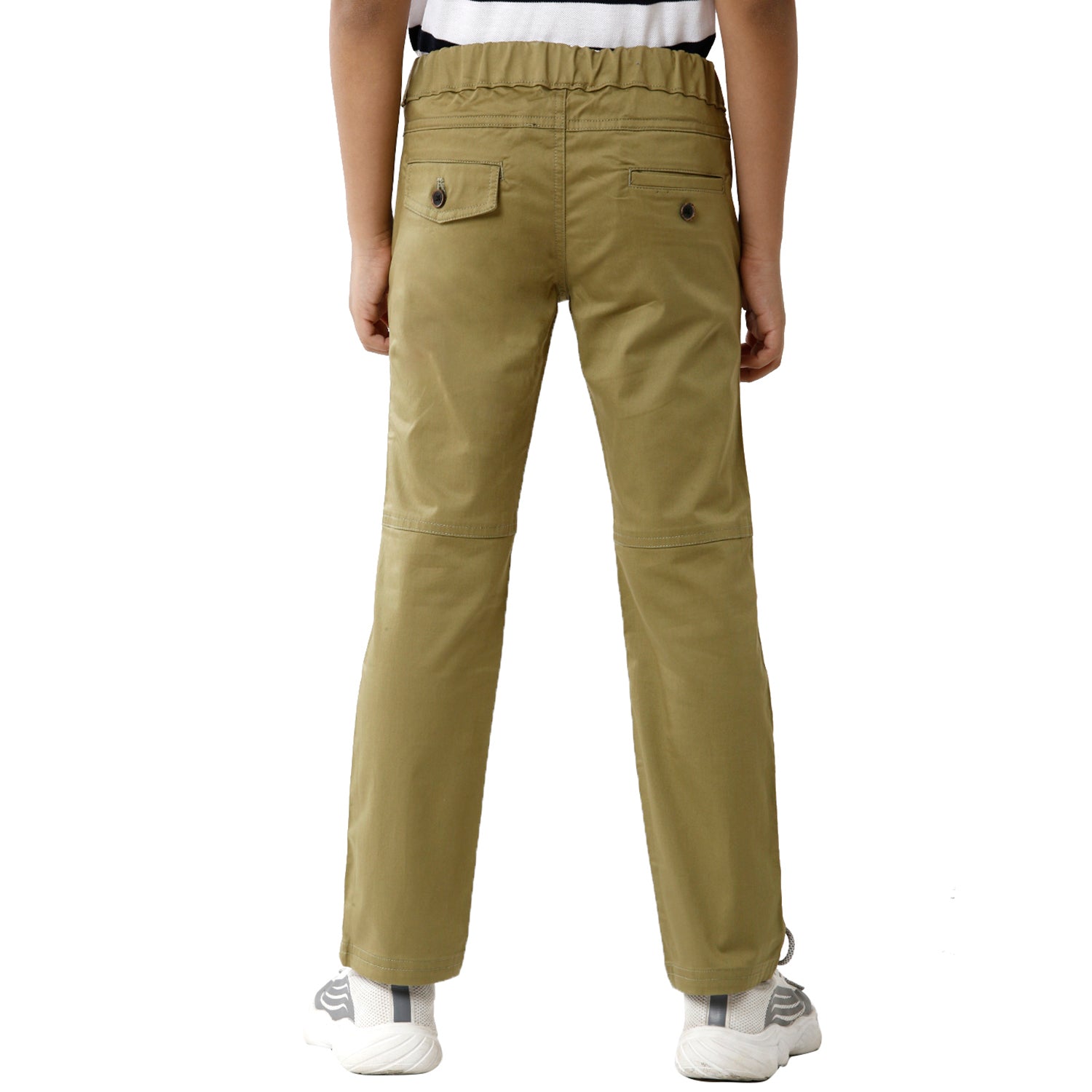 Classic Polo Bro Boys Cotton Solid Slim Fit Olive Green Color Trouser - BBTR S1 06A Pants Classic Polo 