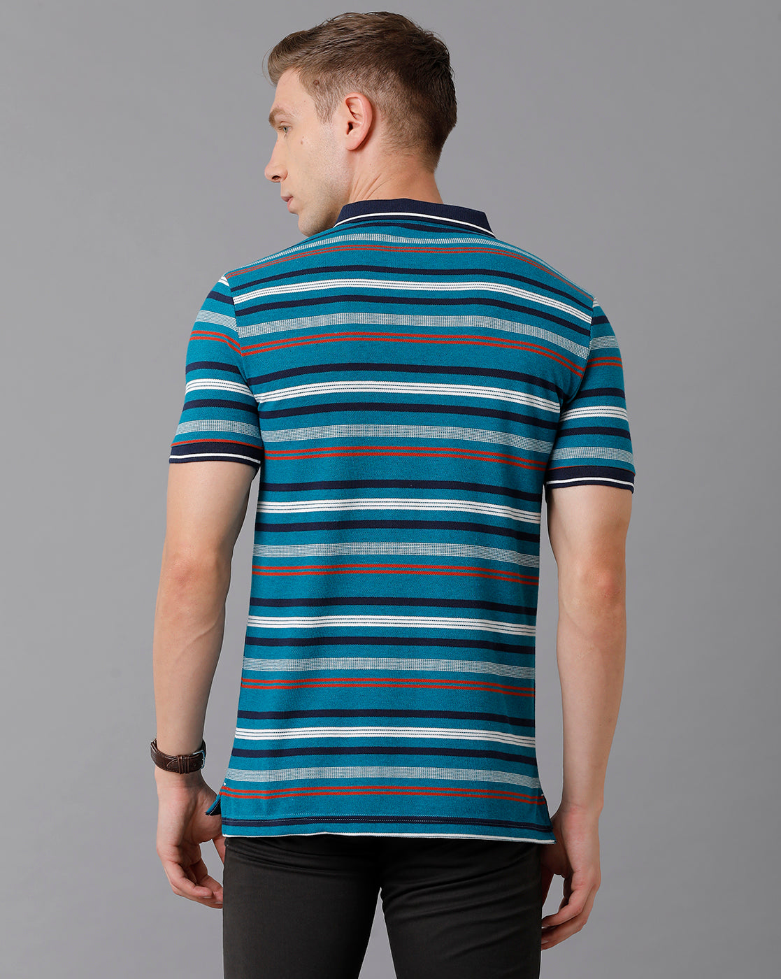 Classic Polo Men's Cotton Blend Striped Slim Fit Multicolor T-Shirt | Adore - 175 B