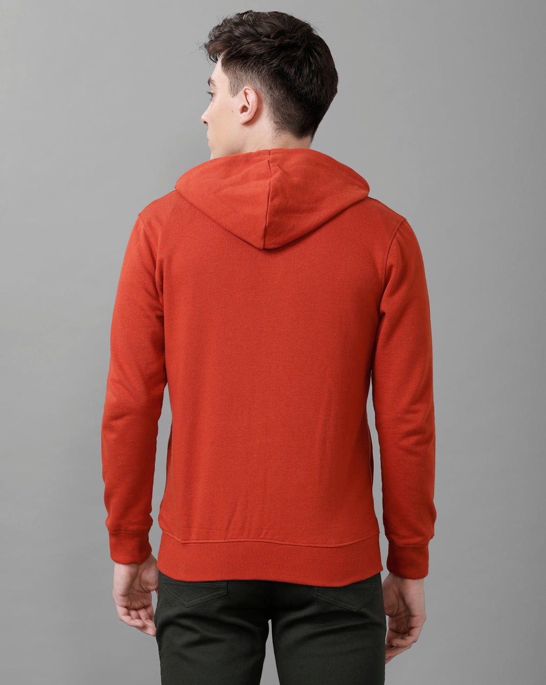 Classic Polo Mens Cotton Printed Full Sleeve Slim Fit Hooded Neck Red Color Sweat Shirt | Cpss 328 B