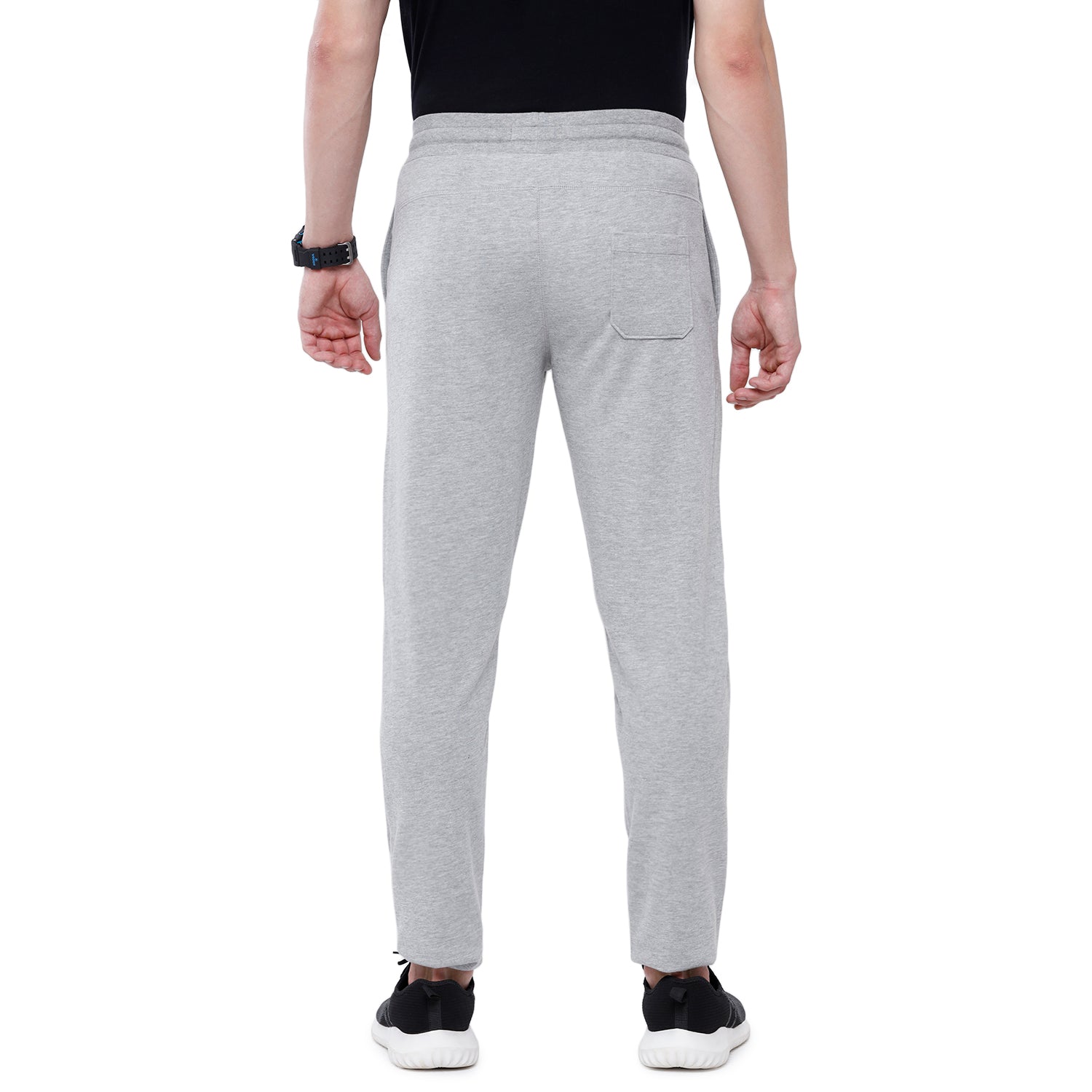 Classic Polo Men's Grey Solid Melange Slim Fit Trendy Ultra Smart Track Pant - Inox - Grey Mel Track Pants Classic Polo 