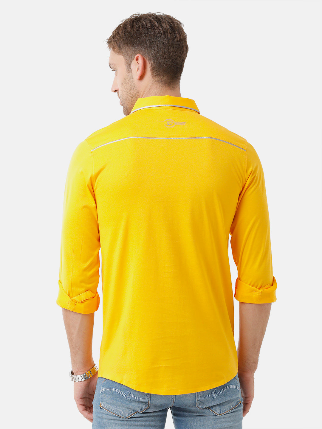 Classic Polo Mens Cotton Solid Full Sleeve Slim Fit Polo Neck Yellow Color T-Shirt | Unico 08 D