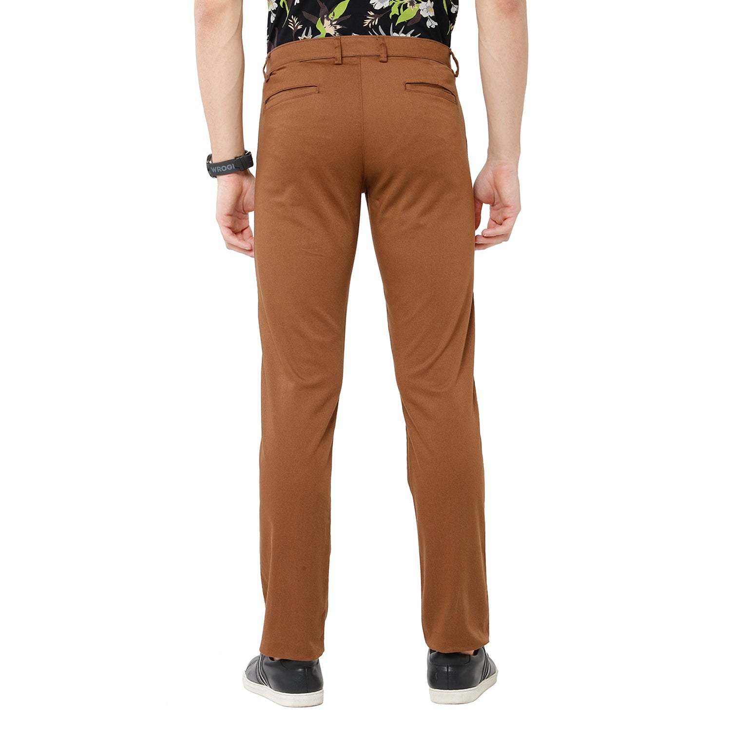 Classic Polo Mens 100% Cotton Solid Slim Fit Khaki Color Trousers - TN1-17 D-RST classic polo trousers Classic Polo 