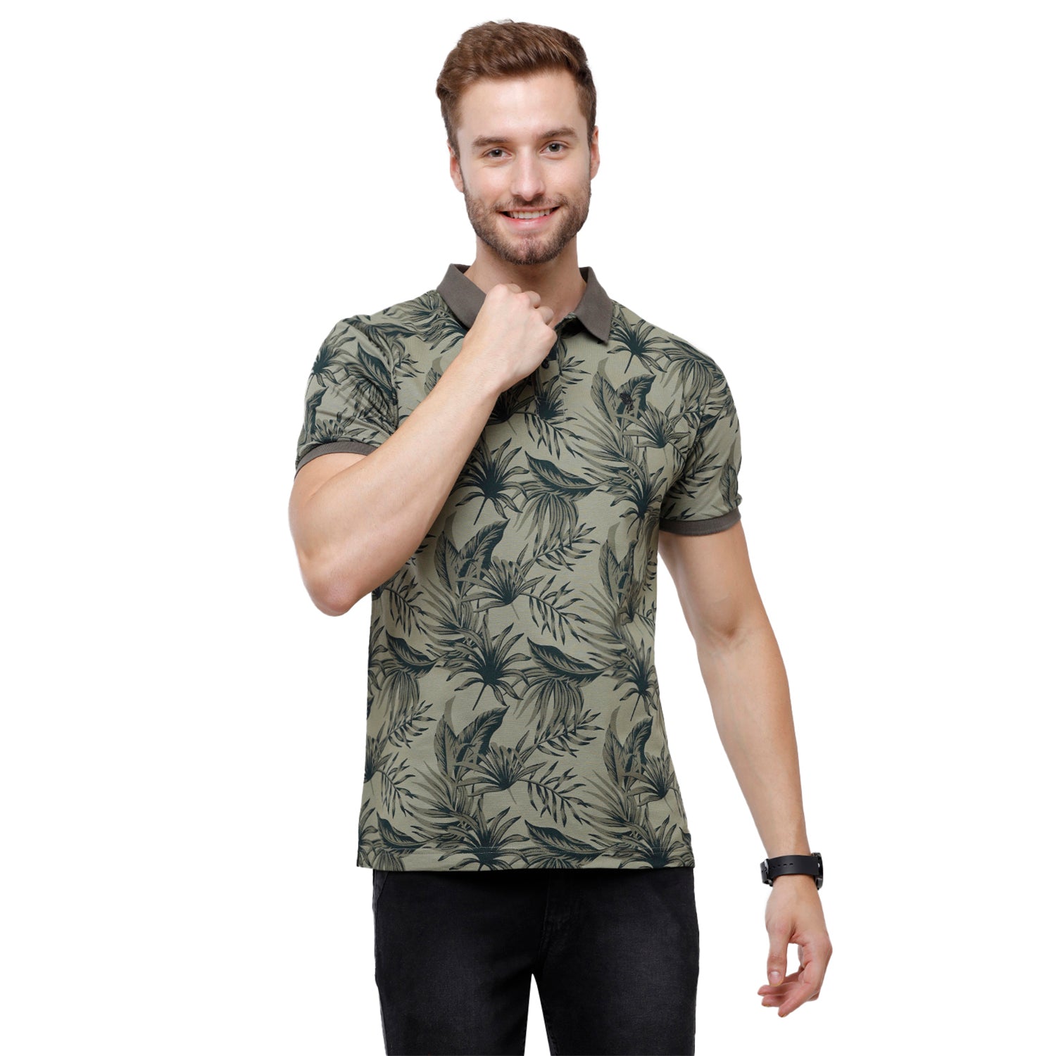 Swiss Club Mens Printed Slim Fit Half Sleeve Polo Neck T-Shirt (STAG - 206 A SF P) T-shirt Swiss Club 