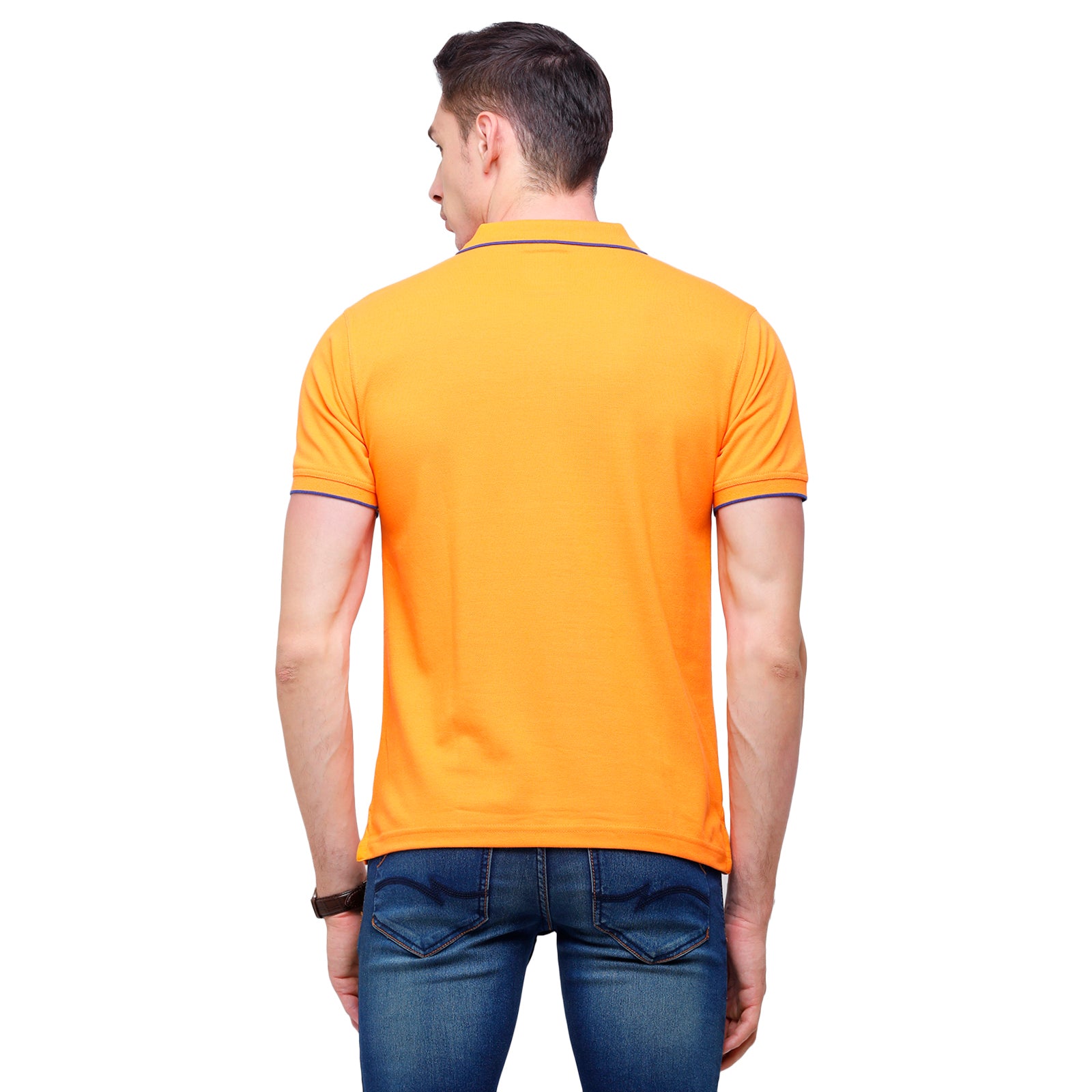 Classic Polo Men's Smart Double Pique Polo Half Sleeve Authentic Fit T-Shirt | Nova - Orange