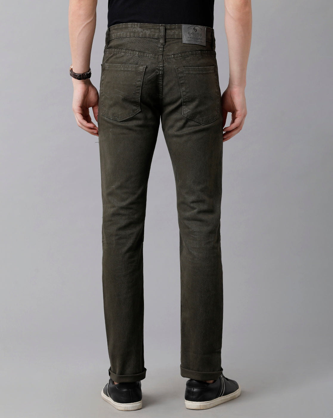 Classic Polo Men's Cotton Solid Slim Fit Green Color Denim | Cpodn2-01 E