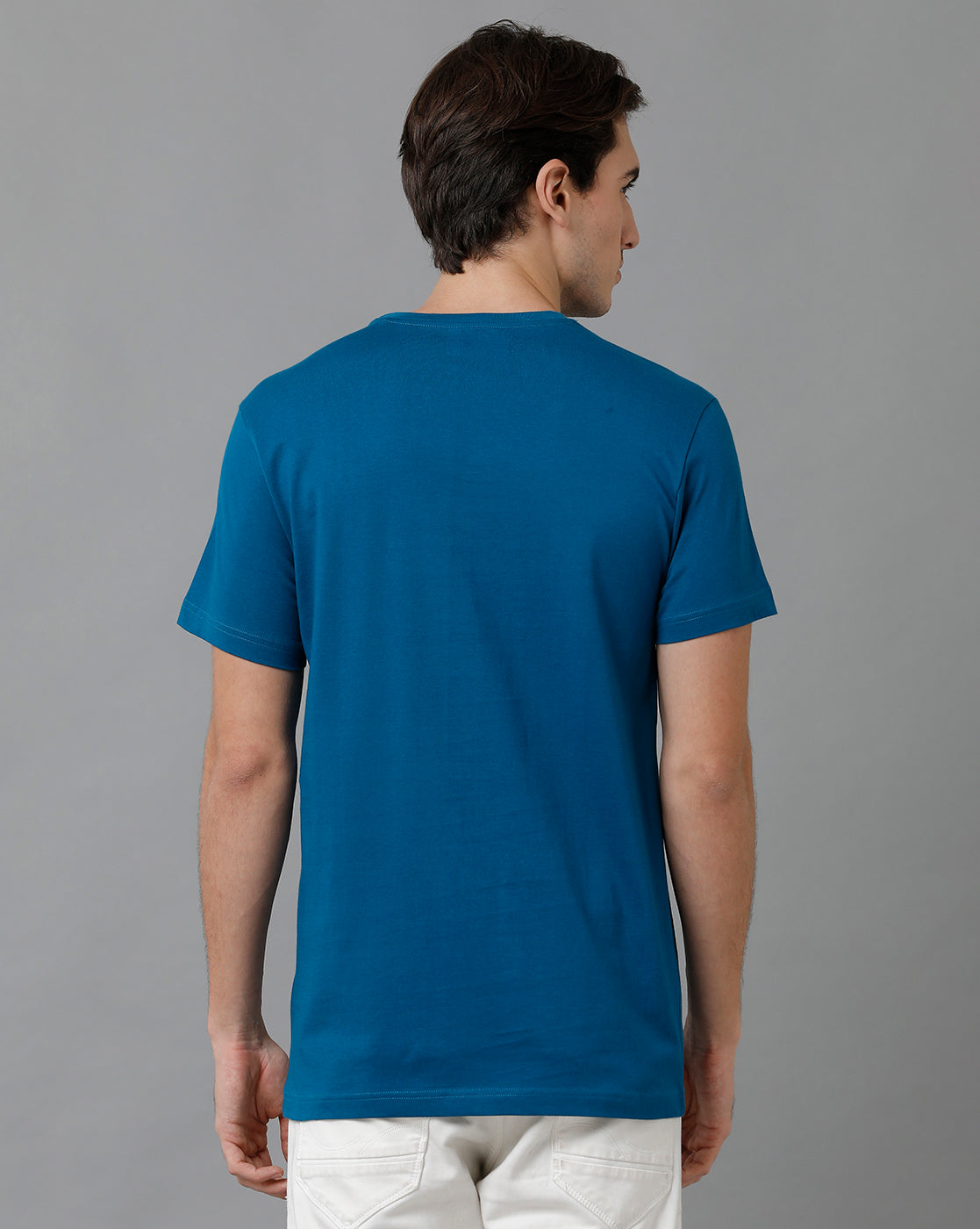 Classic Polo Men's Cotton Half Sleeve Printed Slim Fit Round Neck Navy Color T-Shirt | Baleno - 513 A