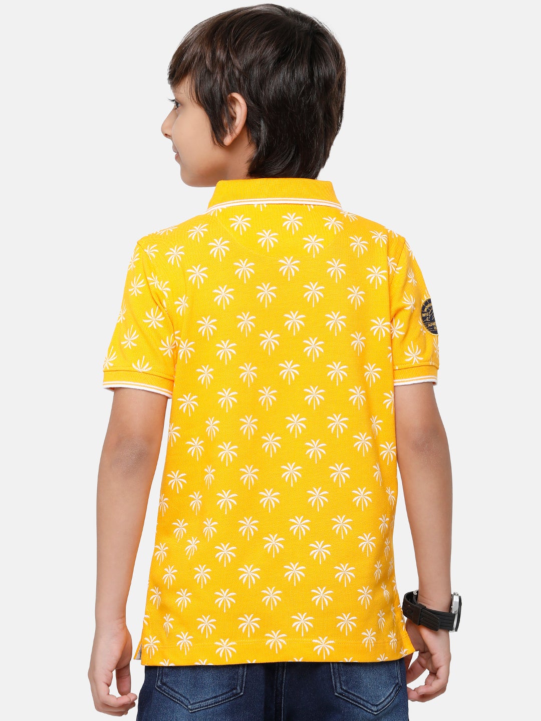 CP Boys Yellow Printed Slim Fit Polo Neck T-Shirt T-shirt Classic Polo 
