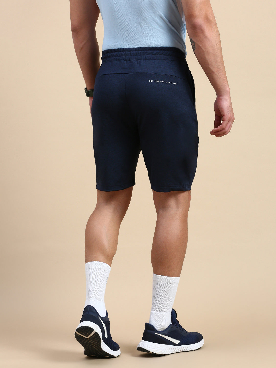 Classic Polo Men's Bottom Polyester Navy Blue Slim Fit Active Wear Shorts