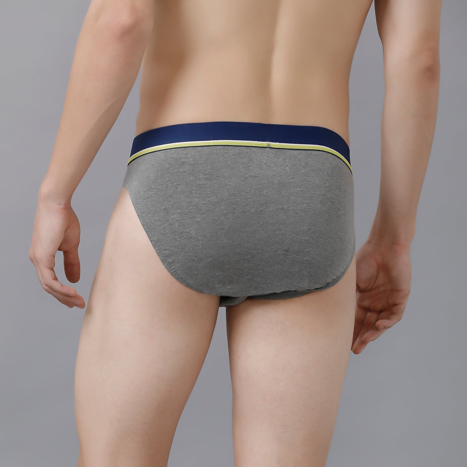 CP BRO Men's Printed Briefs with Exposed Waistband - Grey CP BRO Men's Solid
