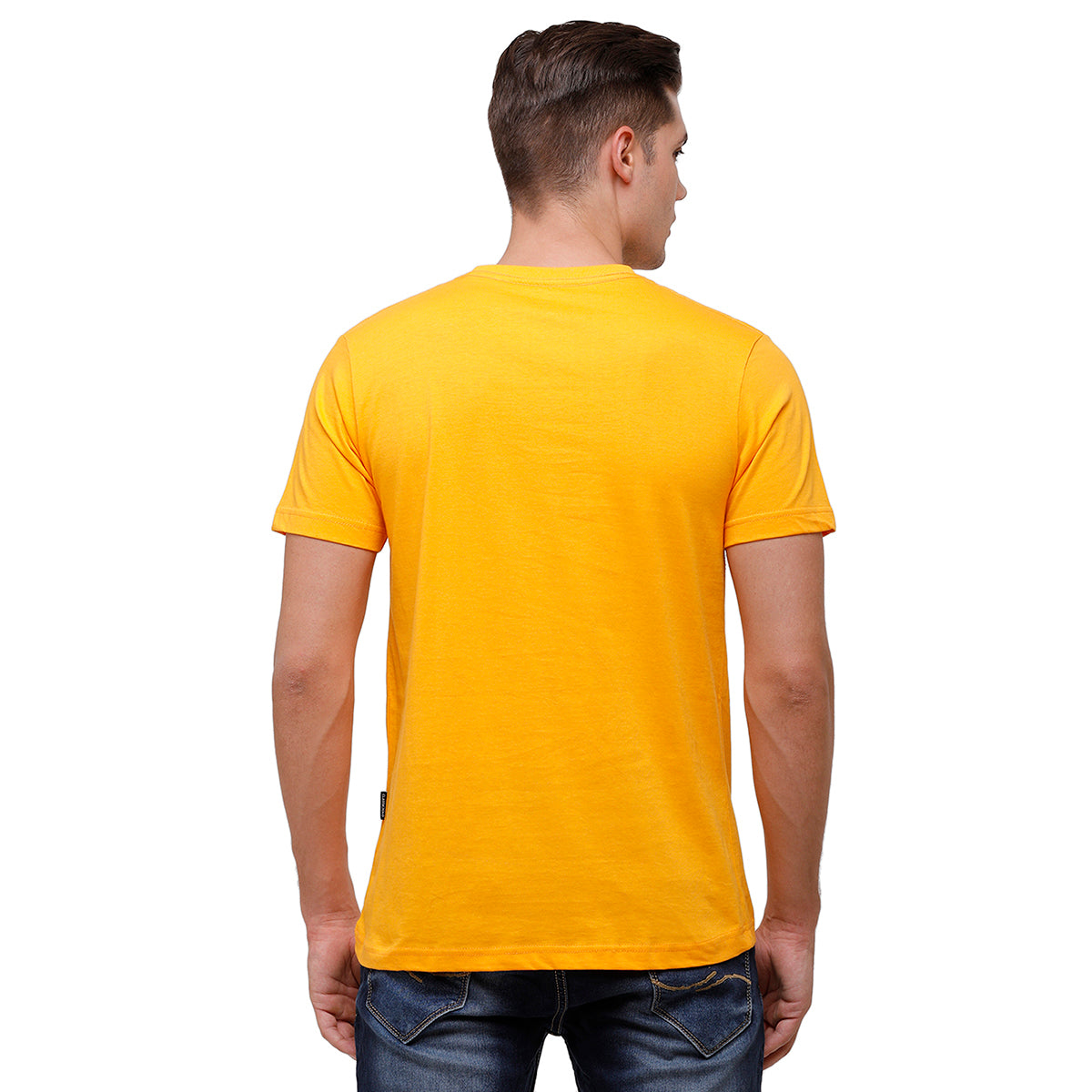 Classic Polo Men's Half Sleeve Crew Neck Yellow & Pink Slim Fit Single Jersey Pack Of 2 T-shirt Iris - 11 T-shirt Classic Polo 