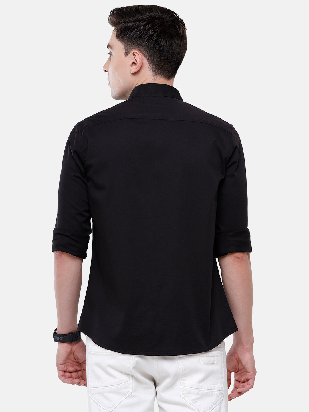 Classic Polo Men's Cotton Light Black Solid Full Sleeve Shirt - Zeus Black