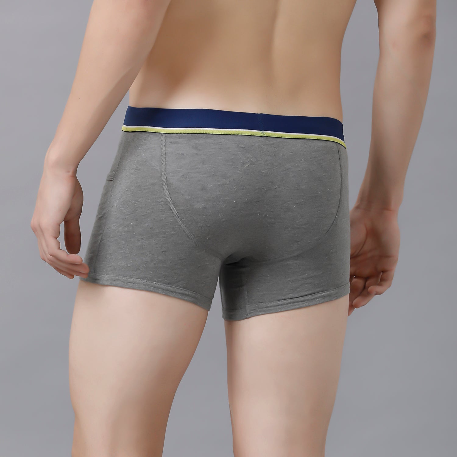 CP BRO Men's Solid Trunks with Exposed Waistband - Dark Grey CP BRO Men's Solid