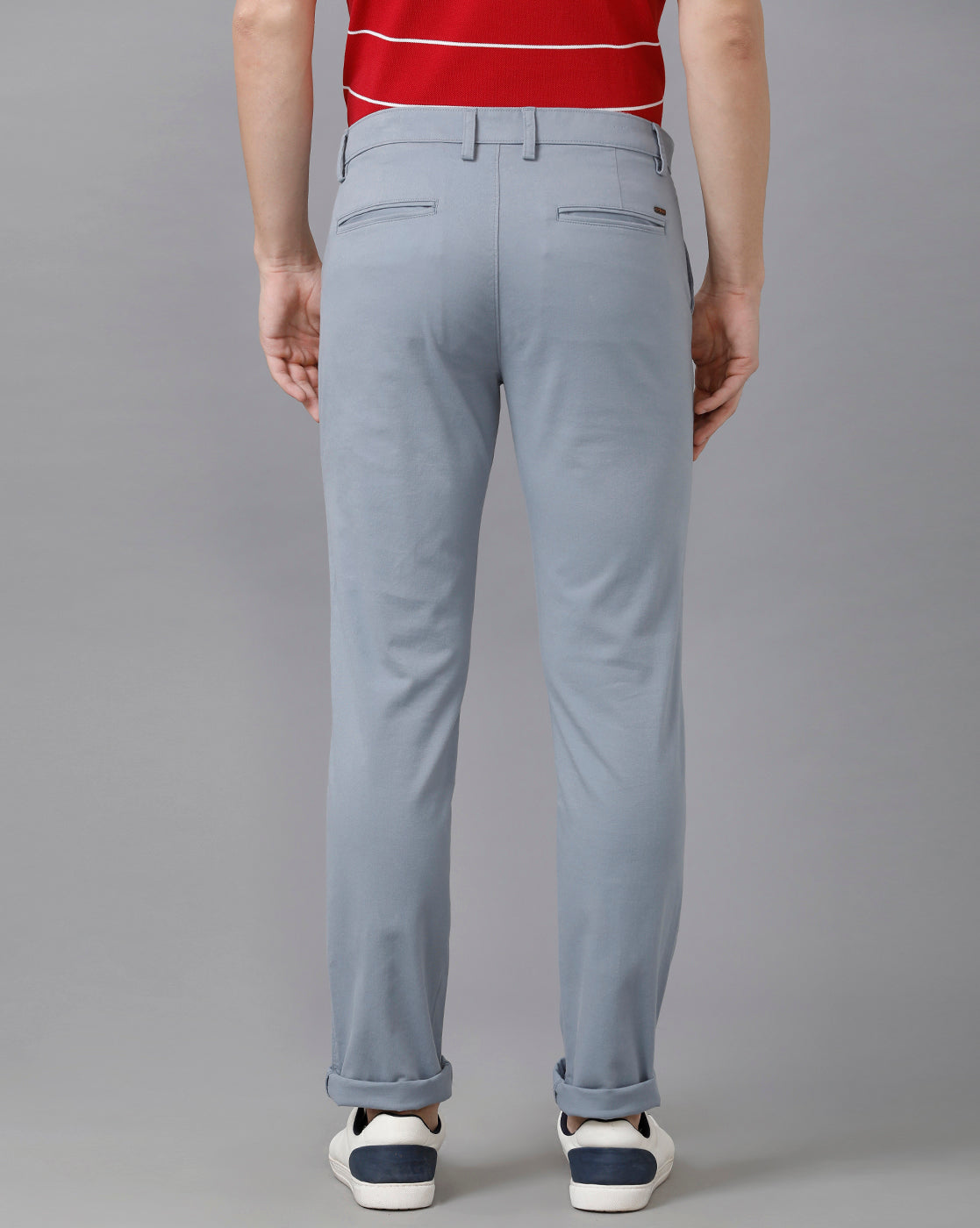 CP BRO Men's Cotton Solid Slim Fit Blue Color Trousers | Tbn2 19 C