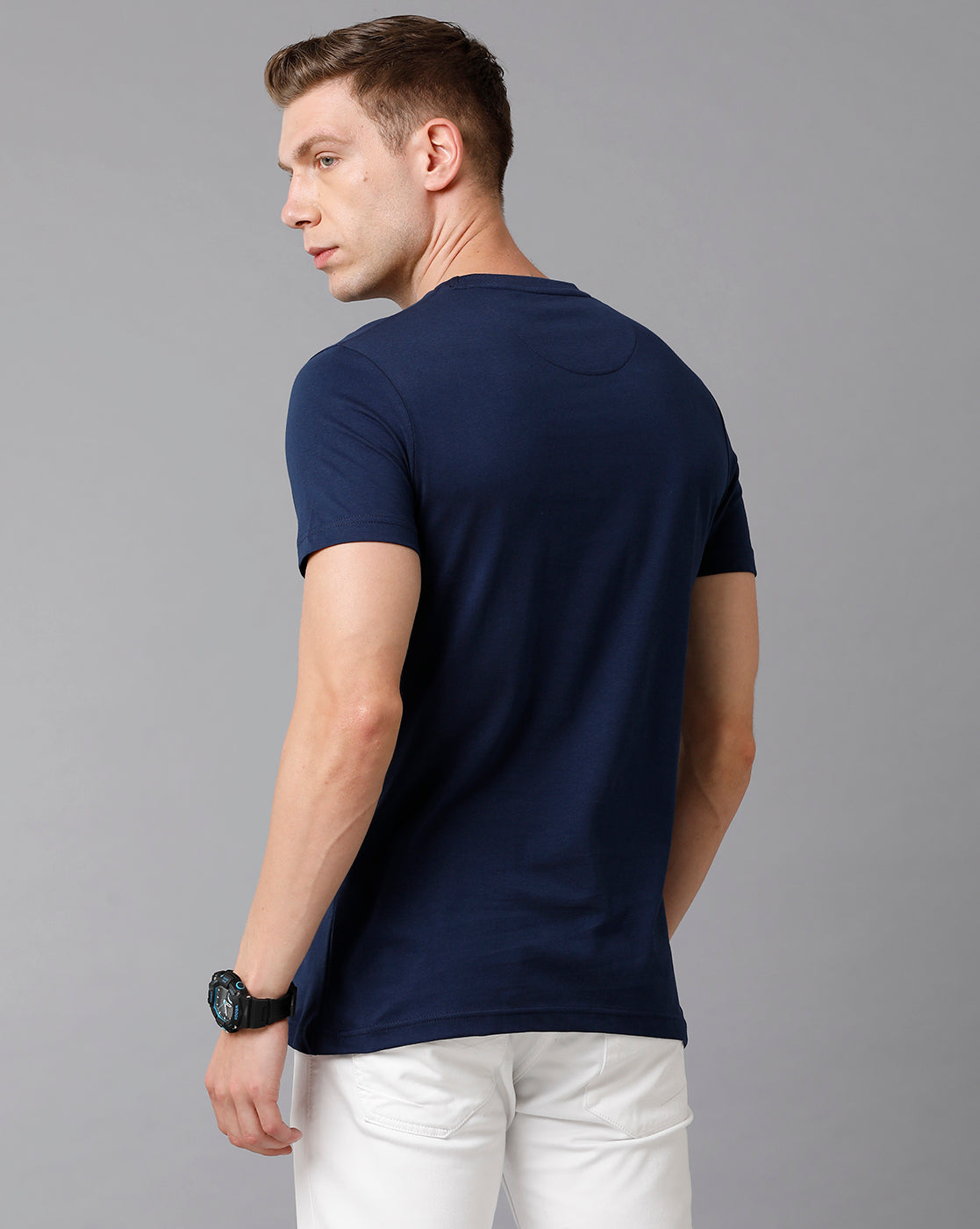 CP BRO Men's Cotton Color Block Slim Fit Multicolor T-Shirt | Brcn - 489 A