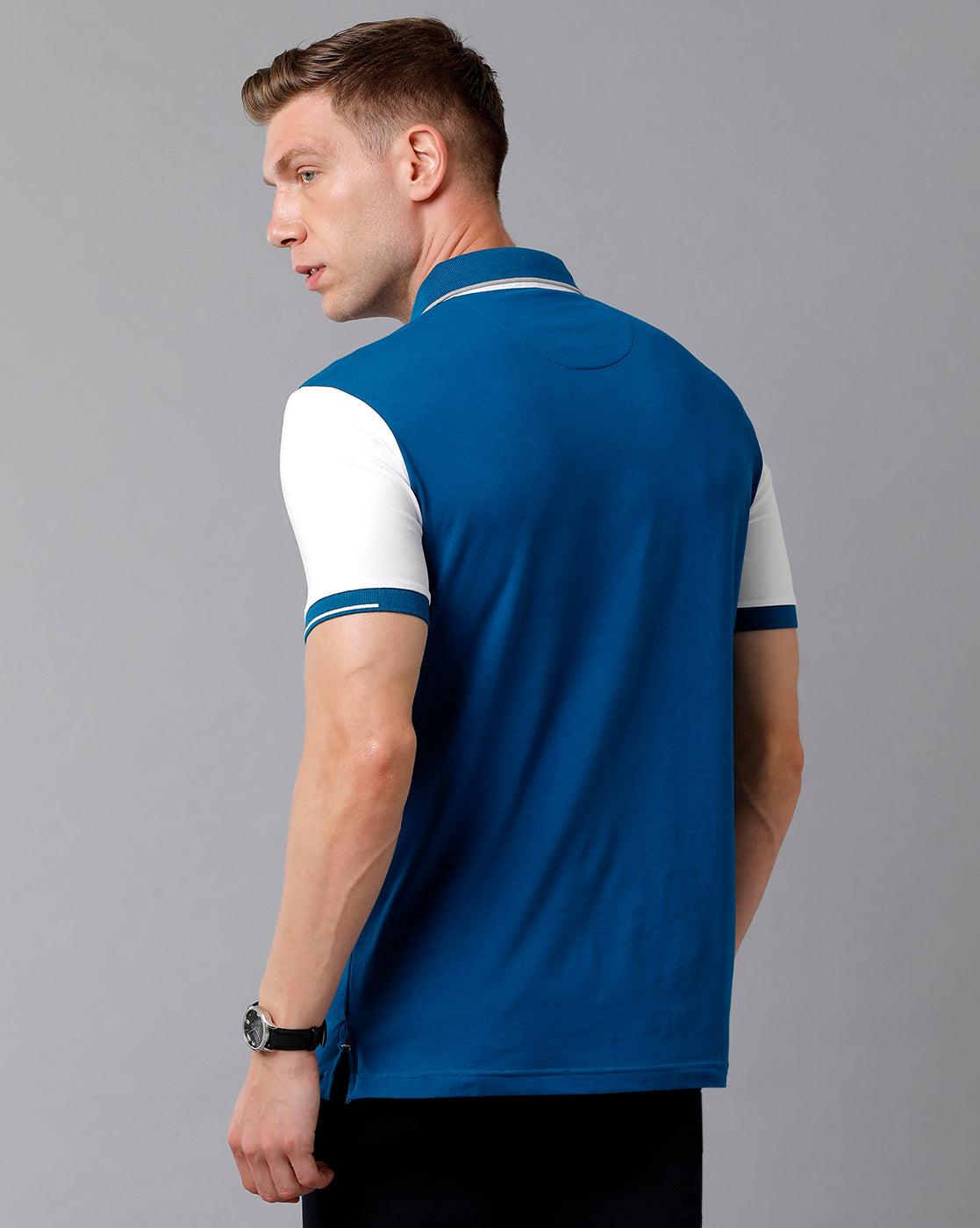 Classic Polo Men's Cotton Color Block Half Sleeve Slim Fit Polo Neck Multicolor T-Shirt | Prm - 727 A