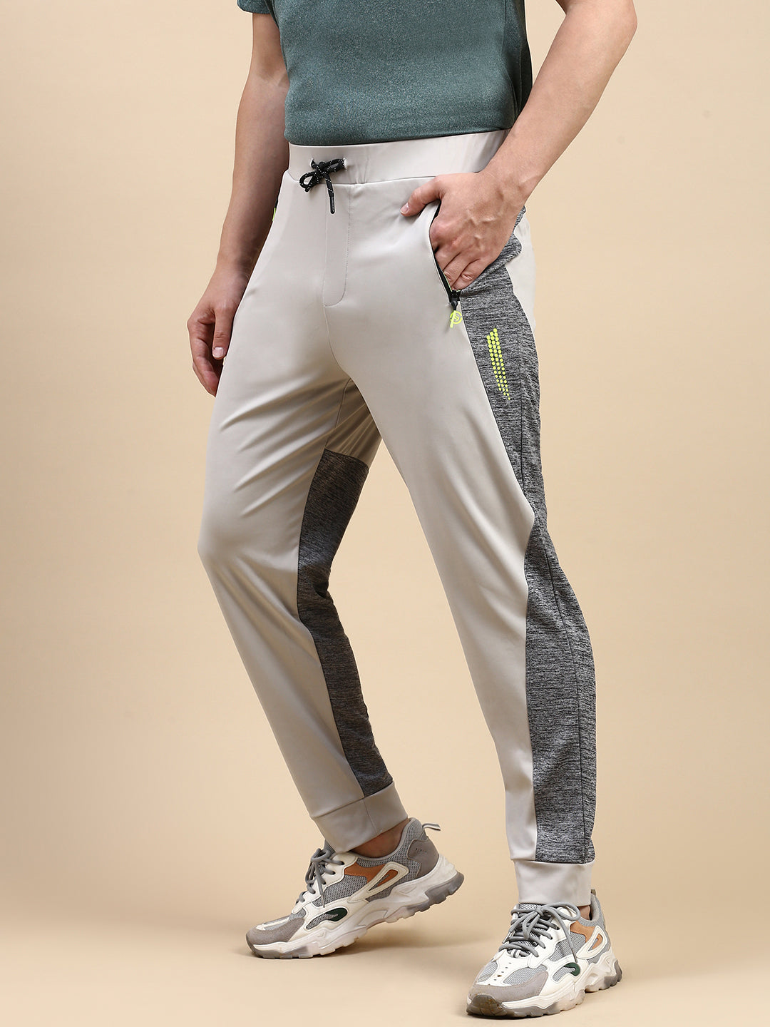 Classic Polo Men's Polyster Grey Slim Fit Active Wear Trackpant