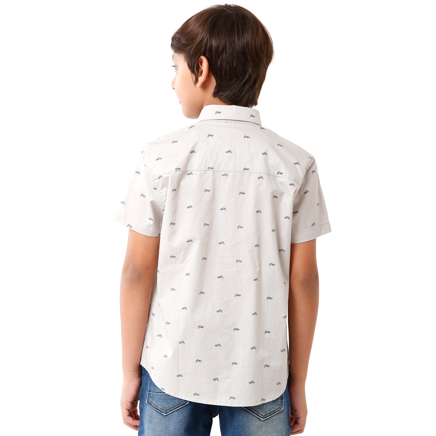 Classic Polo Bro Boys Printed Half Sleeve Slim Fit Light Grey Color Shirt - BBSH S2 29 A Shirts Classic Polo 