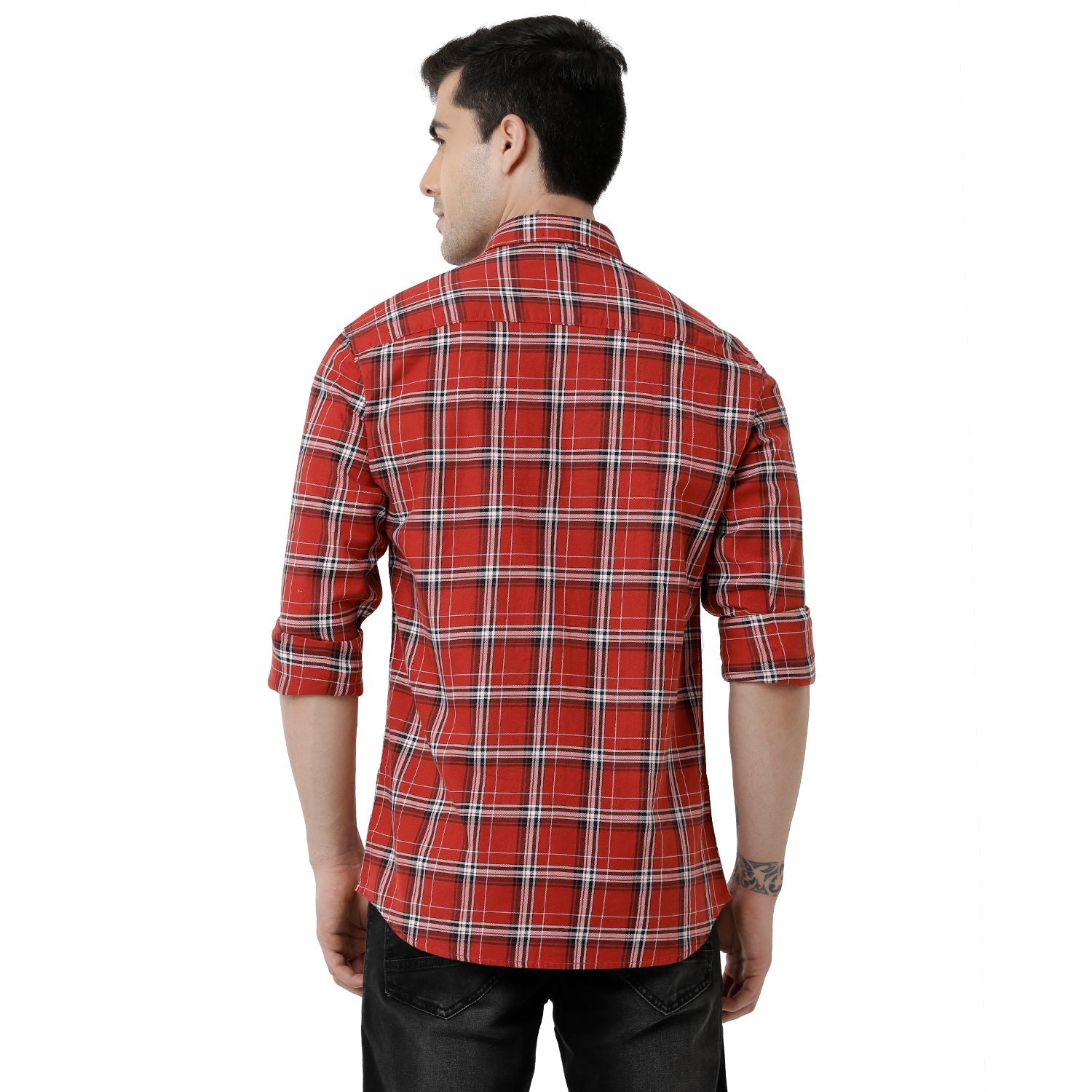 Classic Polo Mens Checked Slim Fit Full Sleeve Red Color Shirt - SN1-138 A Shirts Classic Polo 