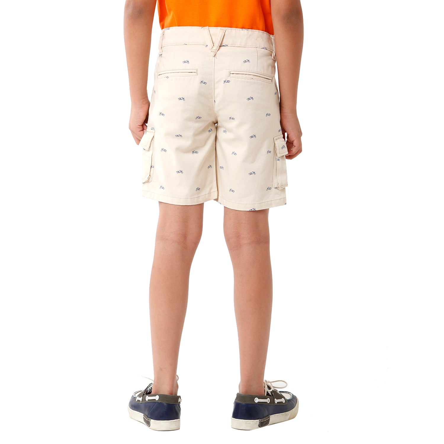 Classic Polo Bro Boys Printed Slim Fit Cream Color Cotton Shorts - BBSHRT S2 1B Shorts Classic Polo 