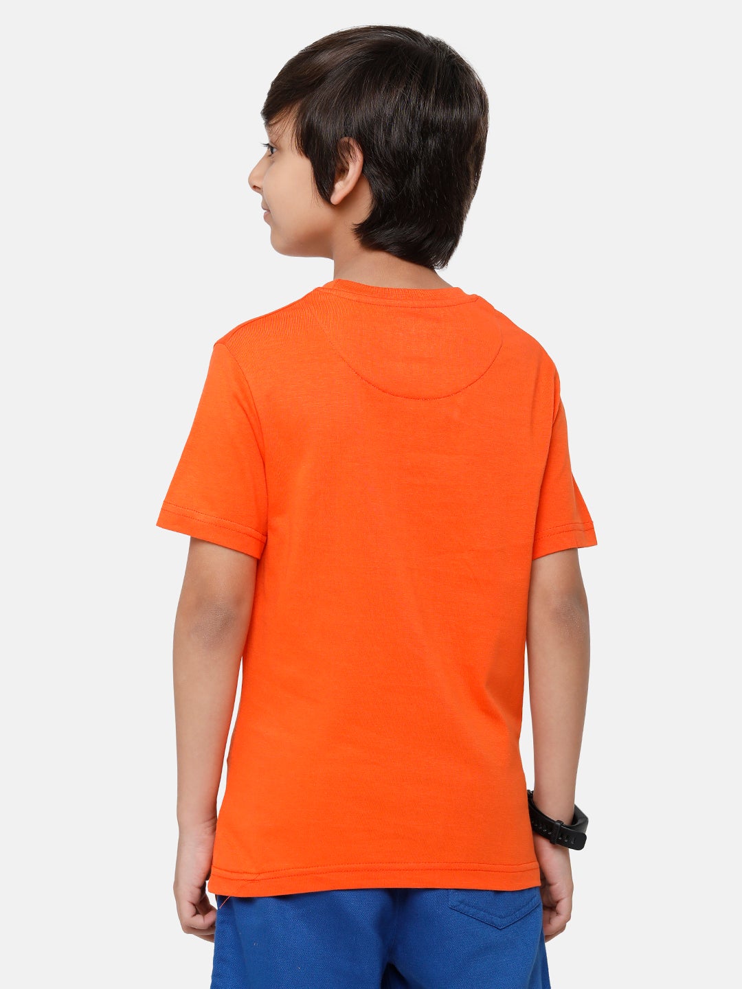 CP Boys Orange Printed Slim Fit Round Neck T-Shirt T-shirt Classic Polo 