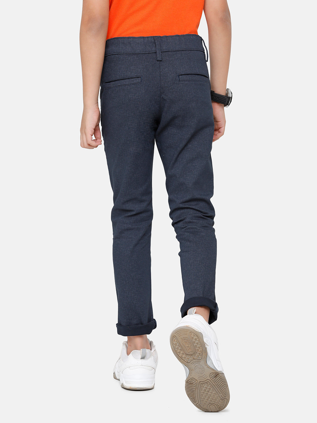 CP Boys Navy Solid Slim Fit Trousers Trouser Classic Polo 