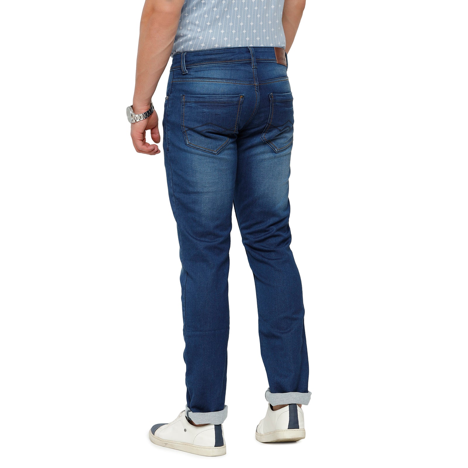Classic Polo Mens Solid Slim Fit 98% Cotton 2% Lycra Blue Fashion Denim ( CPDM2-07A-MBL-SL-LY_30INCH ) Jeans Classic Polo 