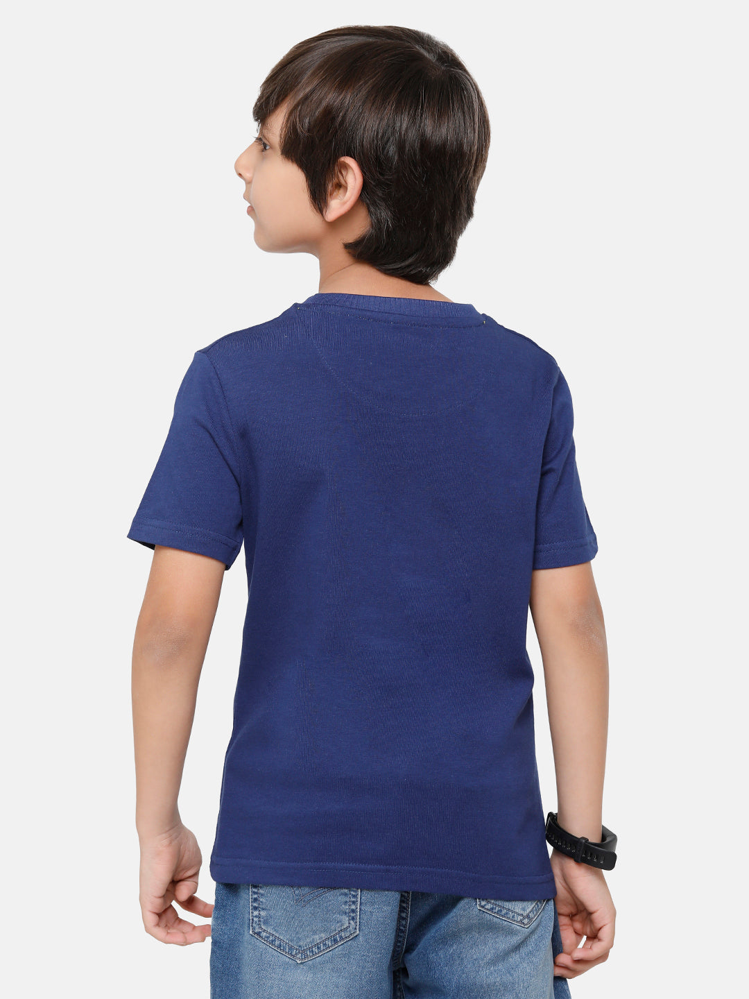 CP Boys Blue Printed Slim Fit Round Neck T-Shirt T-shirt Classic Polo 