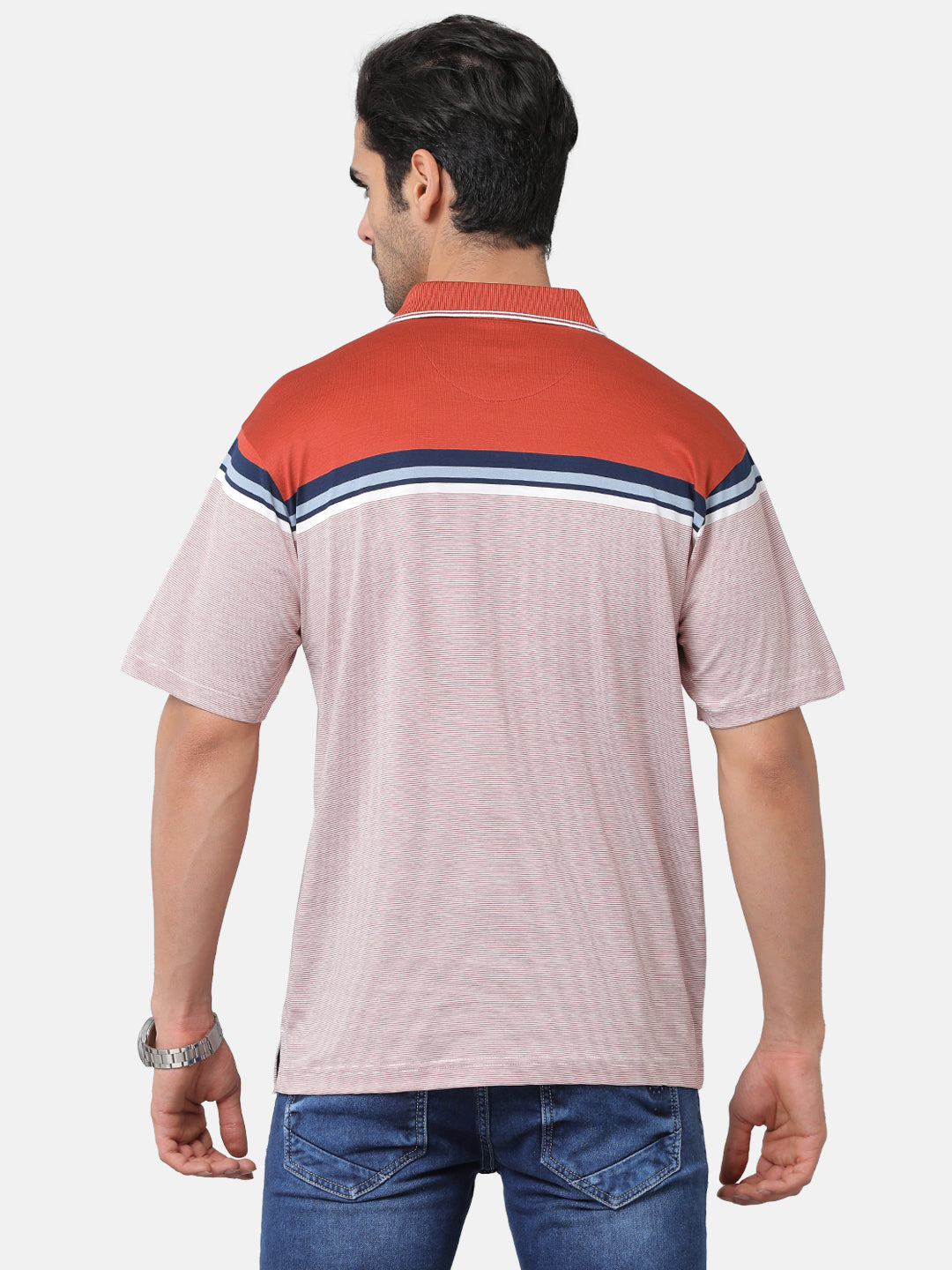 Classic Polo Mens Cotton Striped Authentic Fit Polo Neck Multicolor T-Shirt | Ultimo 274a