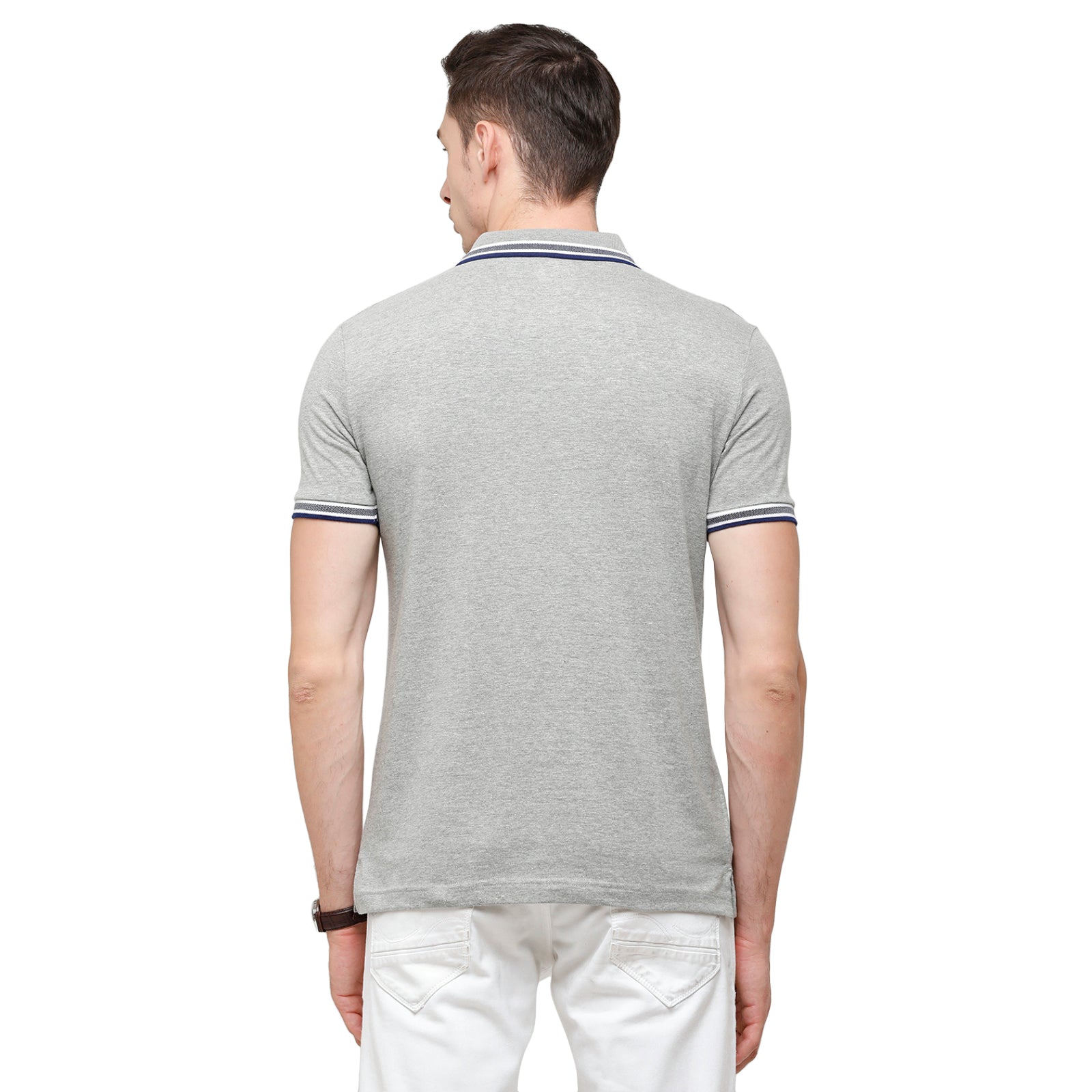 Classic Polo Men's Grey Sporty Polo Half Sleeve Slim Fit T-Shirt | Pristo - Grey Mel