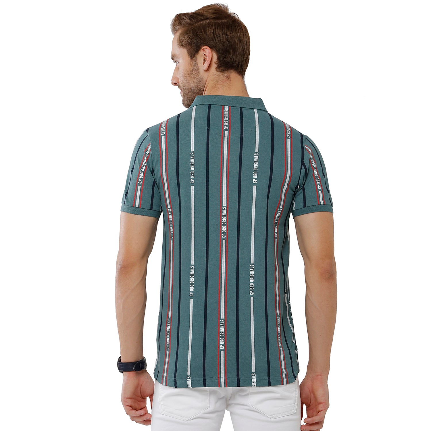 Classic Polo Bro Mens 100% Cotton Striped Half Sleeve Slim Fit Polo Neck Grey Color T-Shirt (BRP - 324 B SF P) Classic Polo 