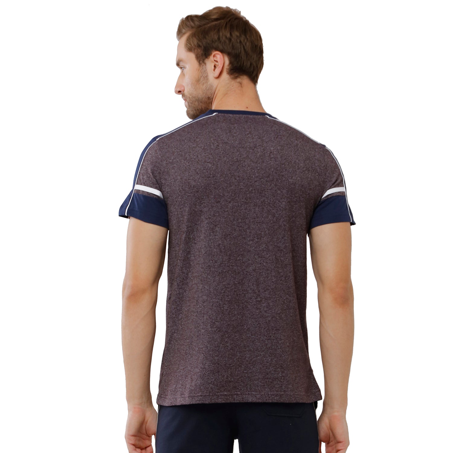 Classic Polo Bro Mens 100% Cotton Color Block Half Sleeve Slim Fit Crew Neck Grey Color T-Shirt (BRCN - 468 A SF C) Classic Polo 