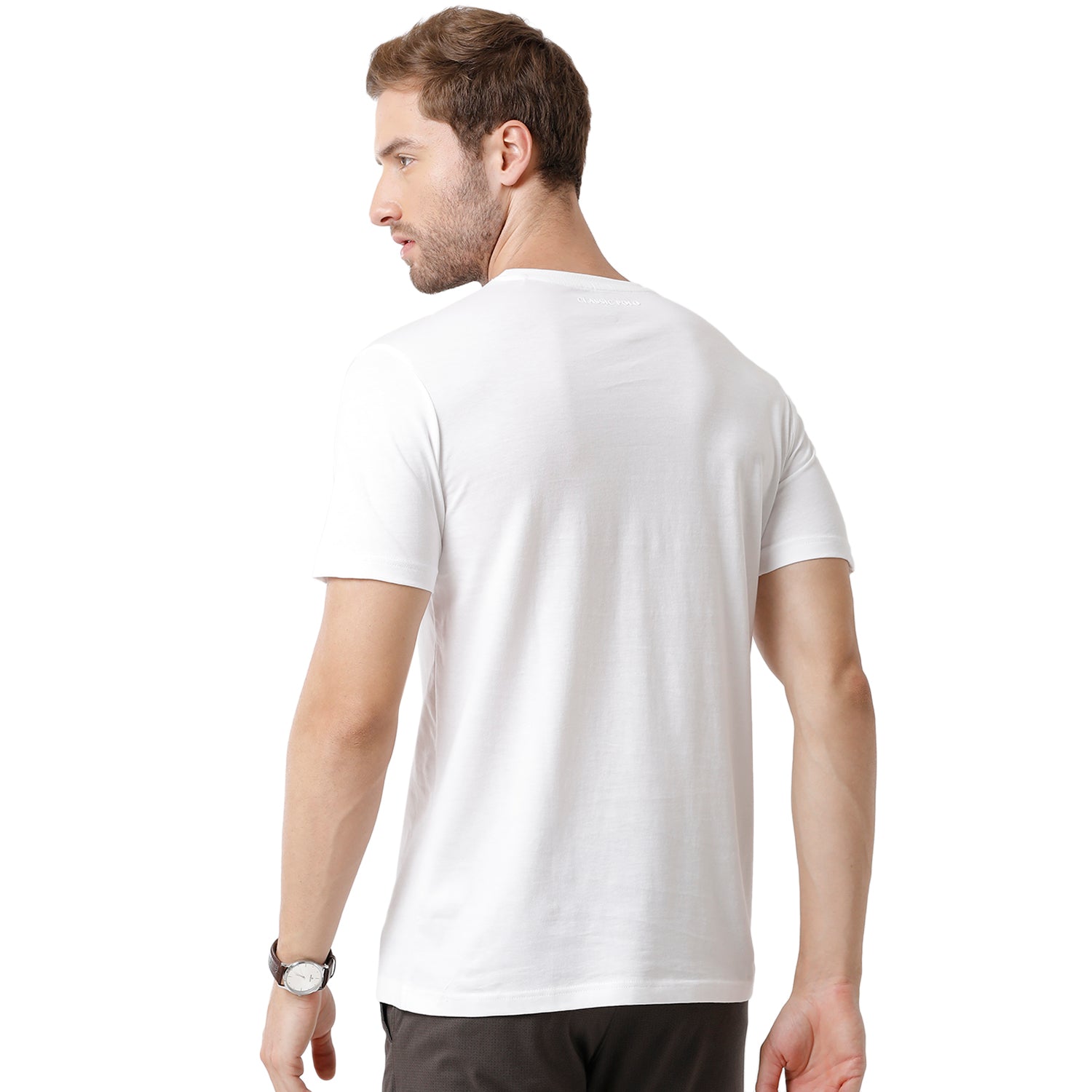Men's White Color Half Sleeve Round Neck Solid T Shirt - BALENO - 410 B SF C T-shirt Classic Polo 