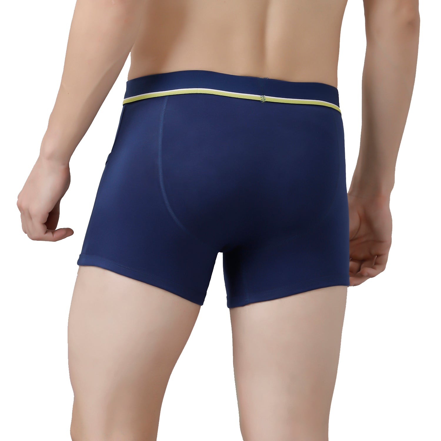 CP BRO Men's Solid Trunks with Exposed Waistband Value Pack - Blue (Pack of 2)