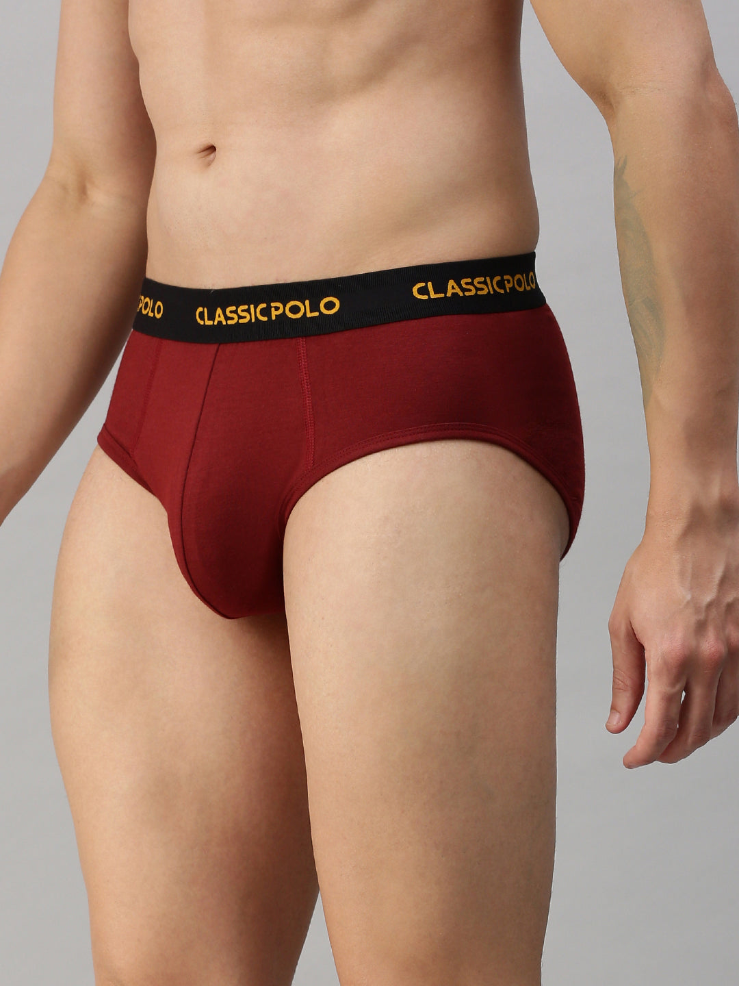 Classic Polo Men's Modal Solid Brief | Scarce - Maroon