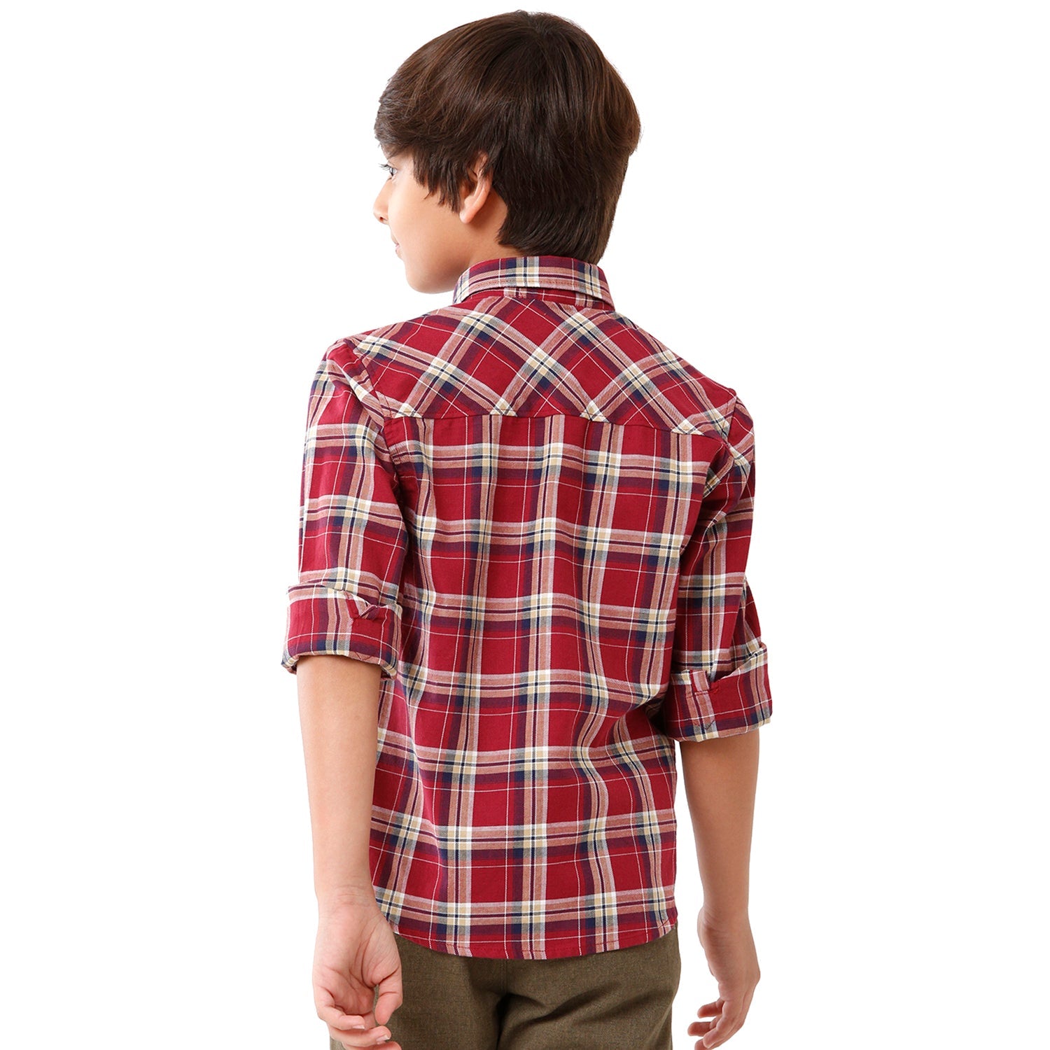 Classic Polo Bro Boys Checked Full Sleeve Slim Fit Desire Red Color Shirt - BBSH S2 26 A Shirts Classic Polo 