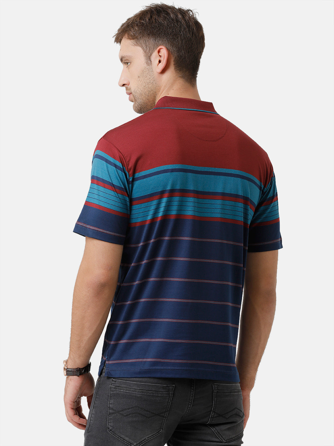 Classic Polo Mens Cotton Striped Half Sleeve Authentic Fit Polo Neck Multicolor T-Shirt | Ultimo 280 A