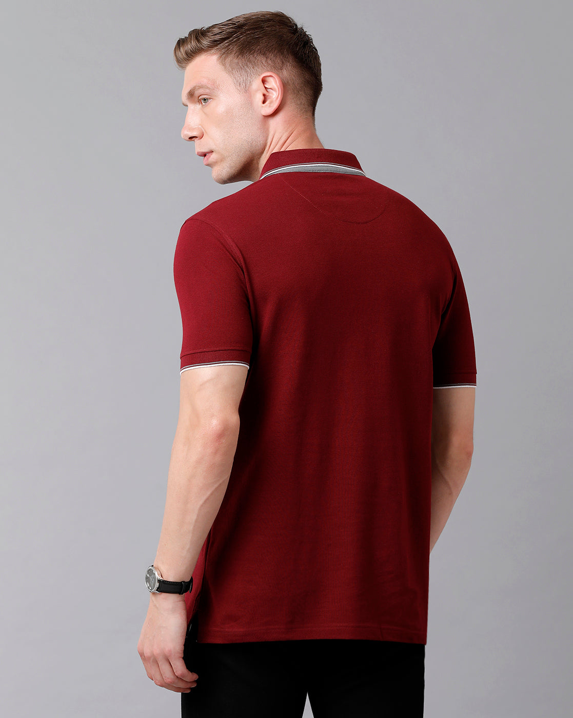 Classic Polo Men's Cotton Printed Half Sleeve Slim Fit Polo Neck Red Color T-Shirt | Prm - 701 B