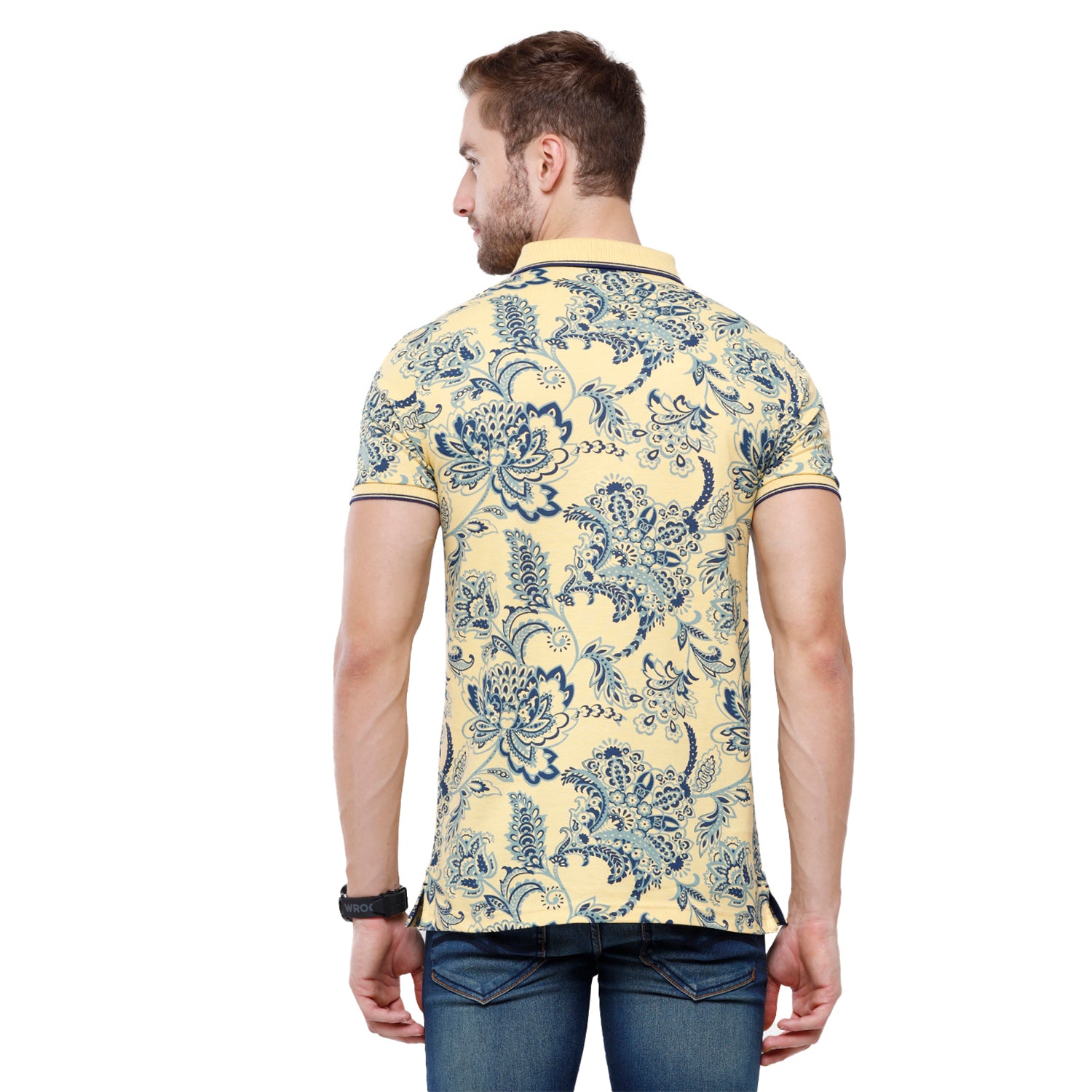 Swiss Club Mens Printed Slim Fit Half Sleeve Polo Neck T-Shirt (STAG - 208 A SF P) T-shirt Swiss Club 