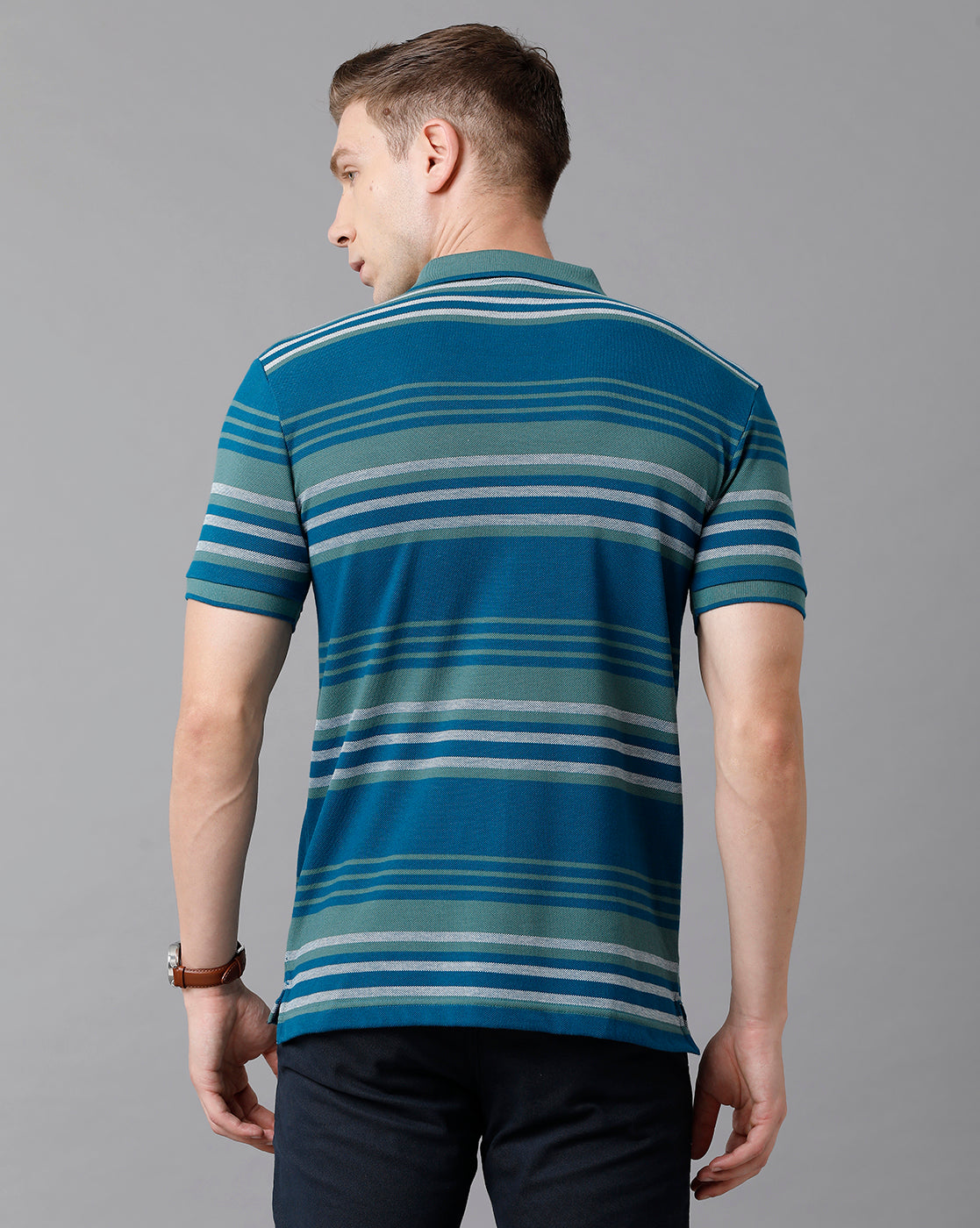 Classic Polo Men's Cotton Blend Striped Slim Fit Multicolor T-Shirt | Adore - 174 B