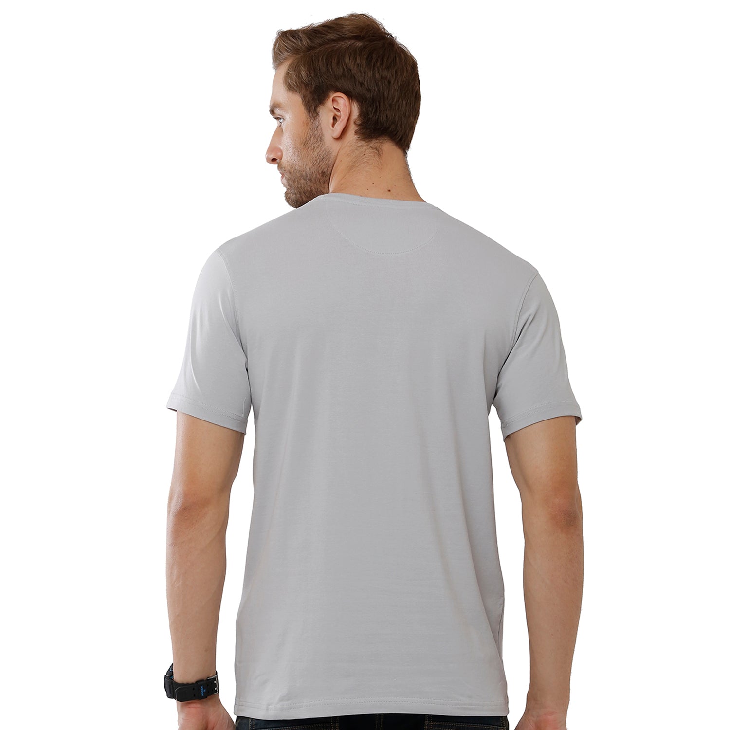 Classic Polo Mens Chest Print Slim Fit Light Green Color Crew Neck T-Shirt -Baleno - 408 B T-shirt Classic Polo 