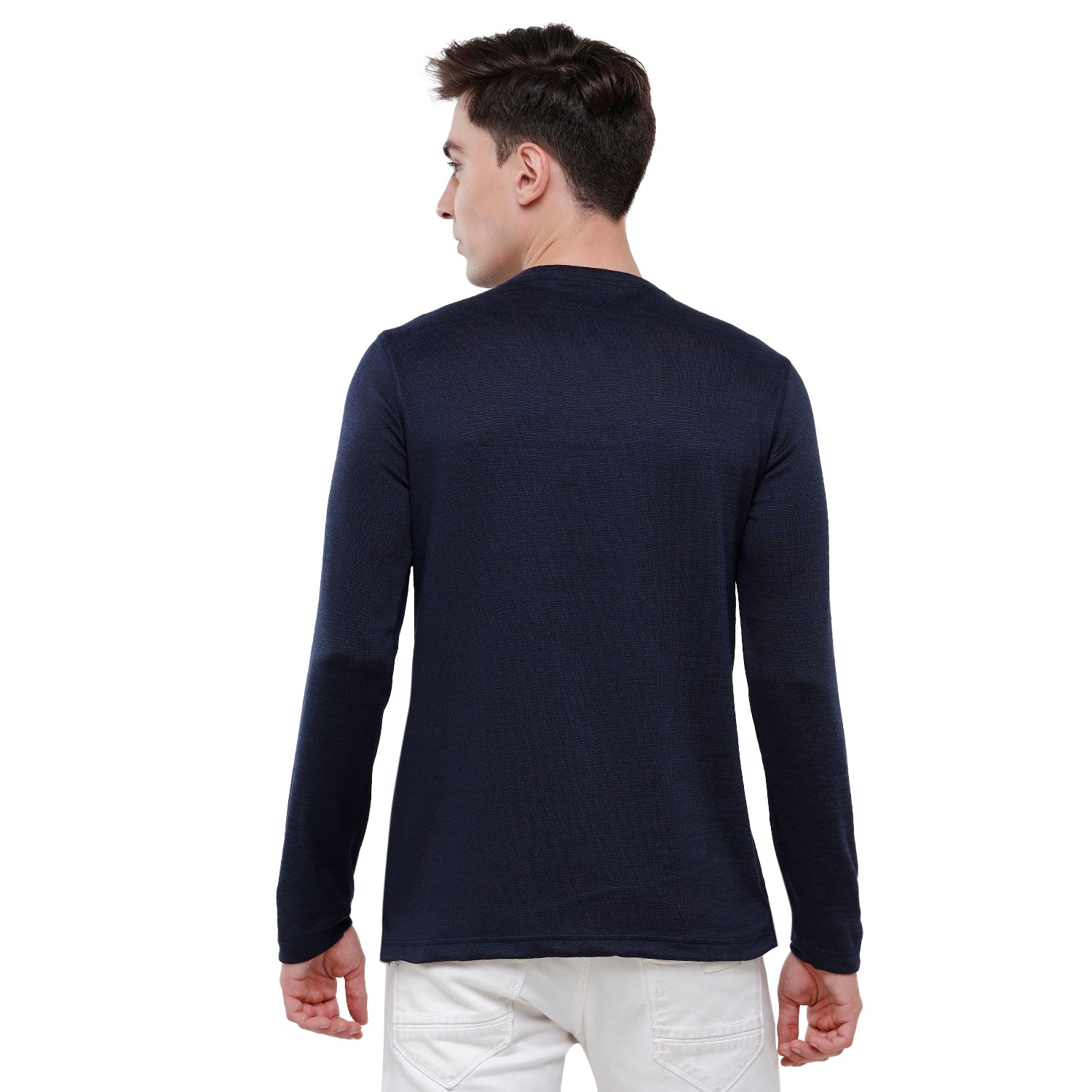 Classic Polo Mens Solid Full Sleeve Slim Fit T-Shirt (VERNO - 271 K SF Y) T-shirt Classic Polo 