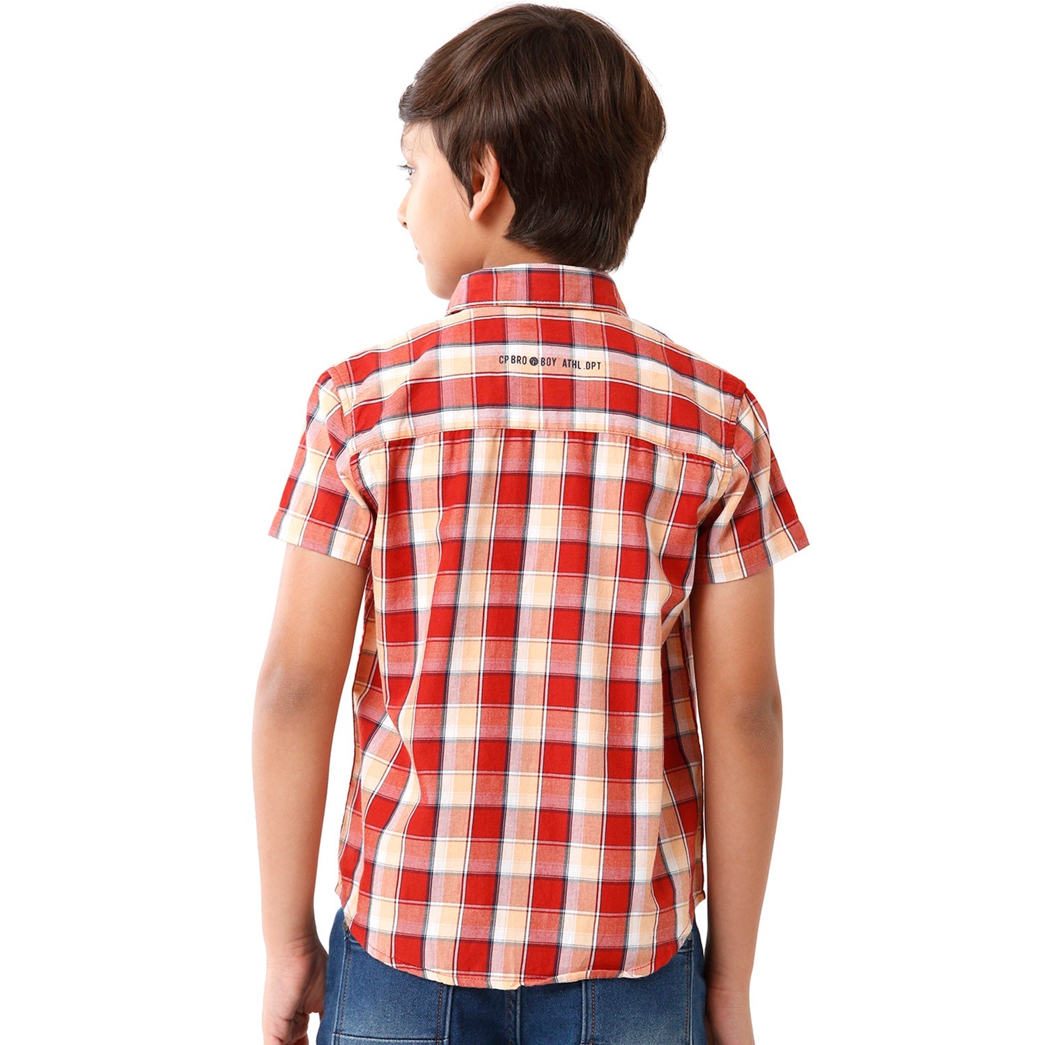 Classic Polo Bro Boys Checked Half Sleeve Slim Fit Red Color Shirt - BBSH S1 15C Shirts Classic Polo 