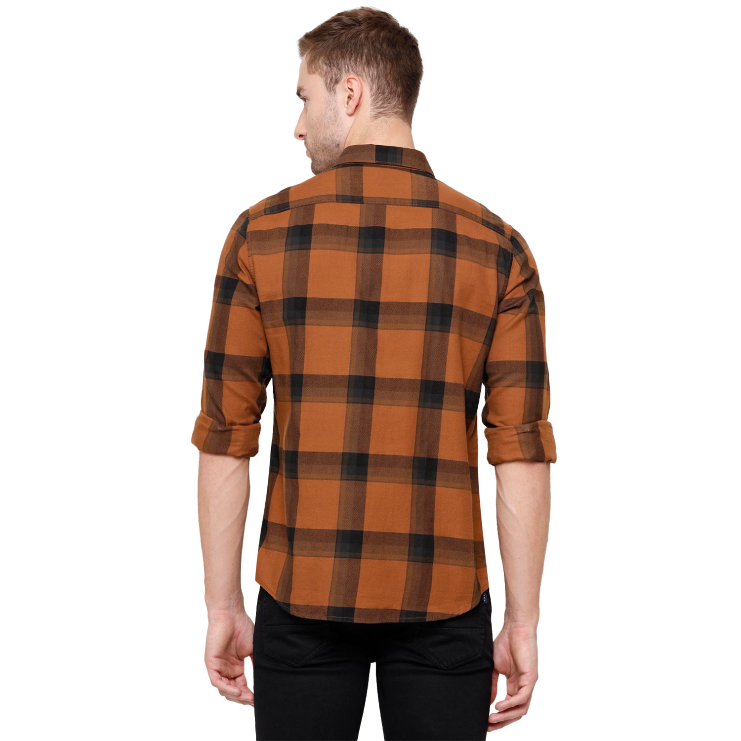 Swiss Club Men's Brown Checkered Slim Fit Casual Half Sleeve Shirt - S-SC-88 A Shirts Swiss Club 