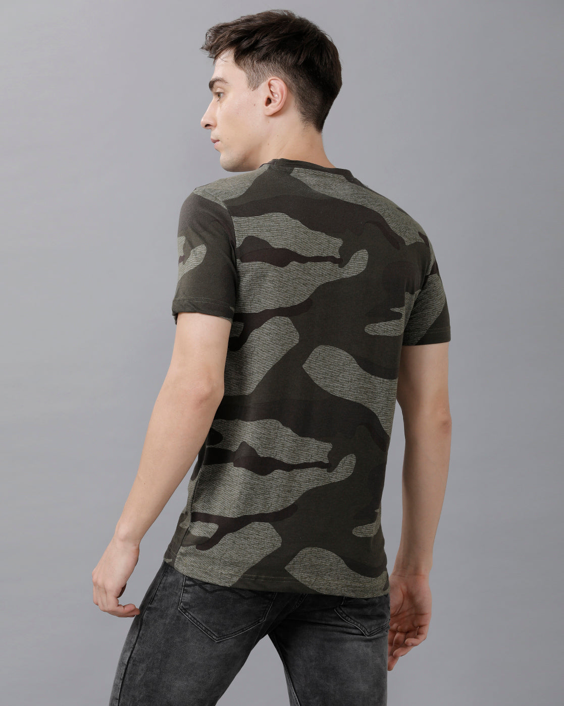 CP BRO Men's Cotton Printed Half Sleeve Slim Fit Round Neck Multicolor T-Shirt | Brcn 509