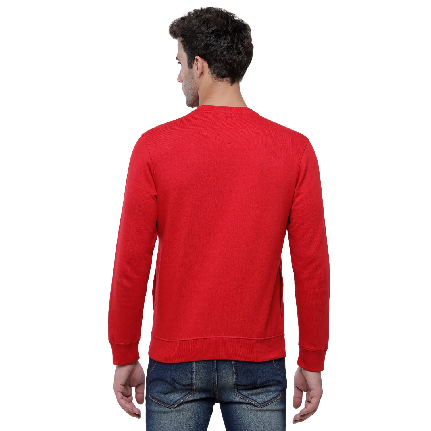 Classic Polo Men's Solid Full Sleeve Red Sweat Shirt - CPSS-347 B Sweat Shirts Classic Polo 