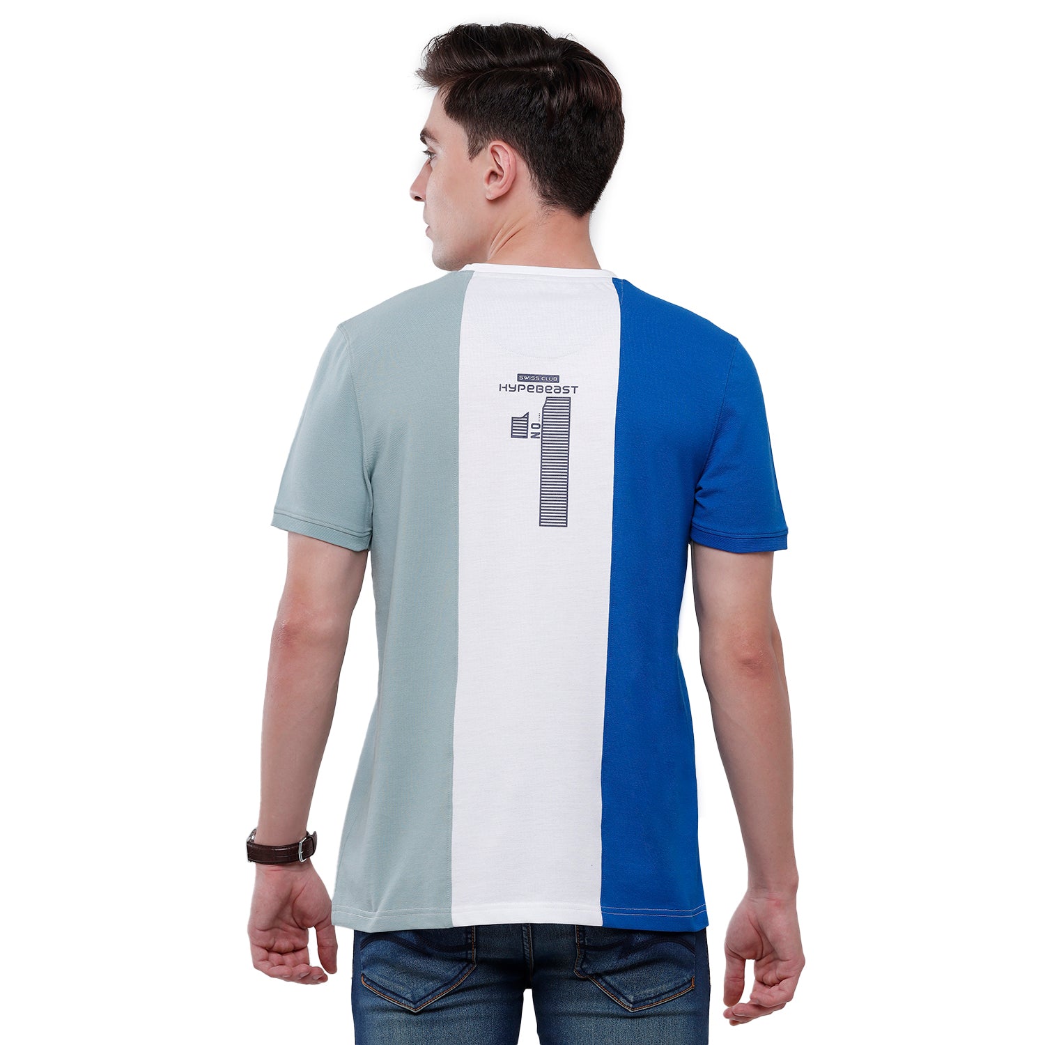 Swiss Club Mens Color Block Half Sleeve Slim Fit T-Shirt (CUB - 44 B SF C) T-shirt Swiss Club 