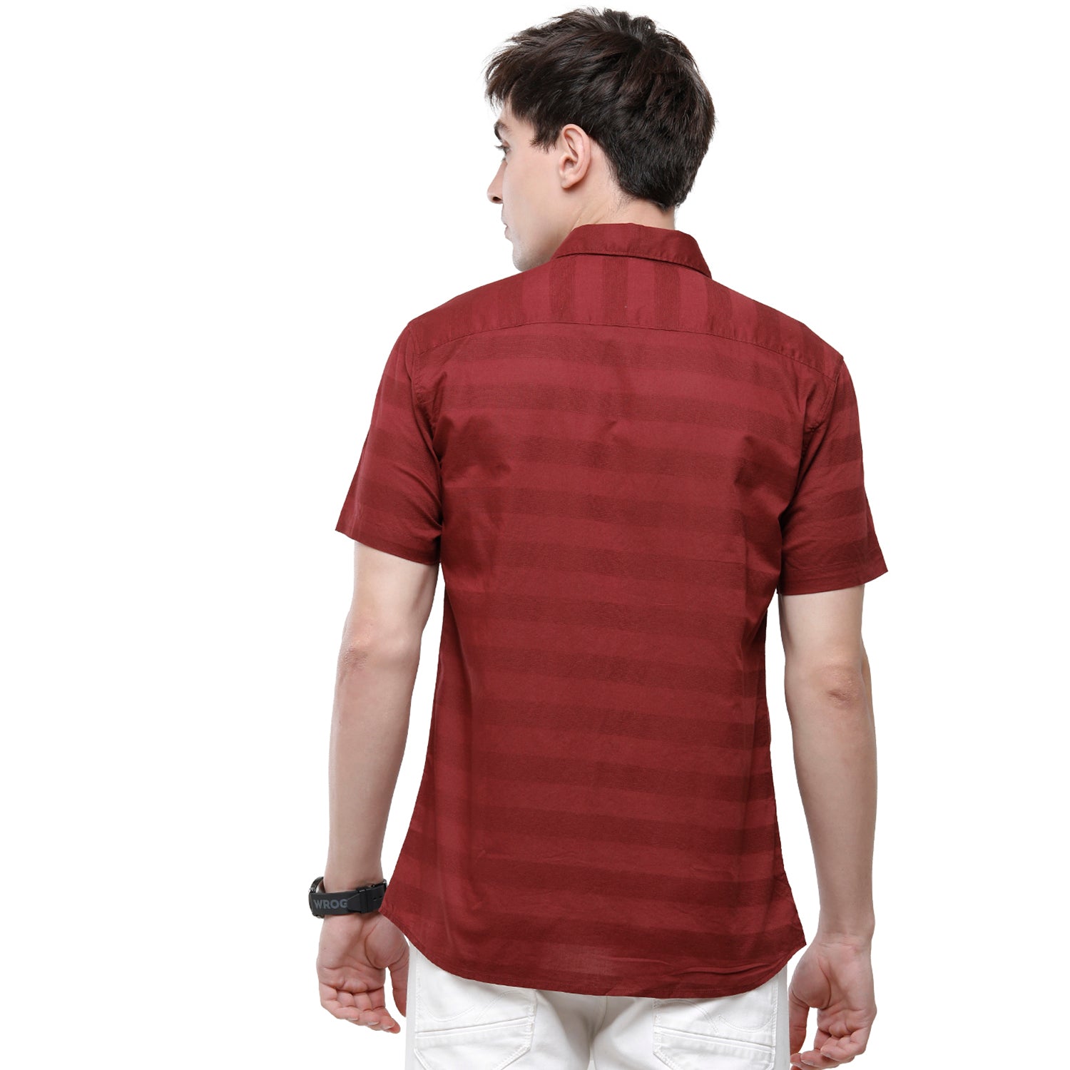 Swiss Club Mens 100% Cotton Solid Half Sleeve Woven Shirt - Maroon (S-SC-74 B-HS-SLD-SF) Shirts Swiss club 