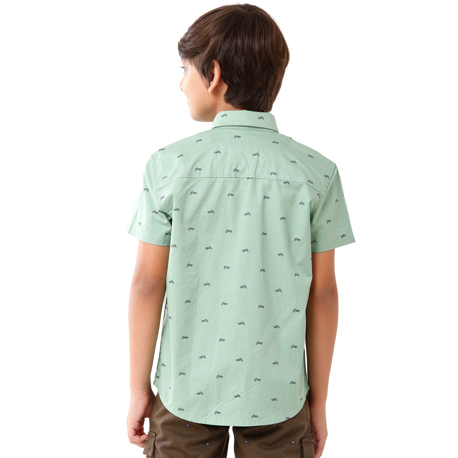 Classic Polo Bro Boys Printed Half Sleeve Slim Fit Green Color Shirt - BBSH S2 29 B Shirts Classic Polo 