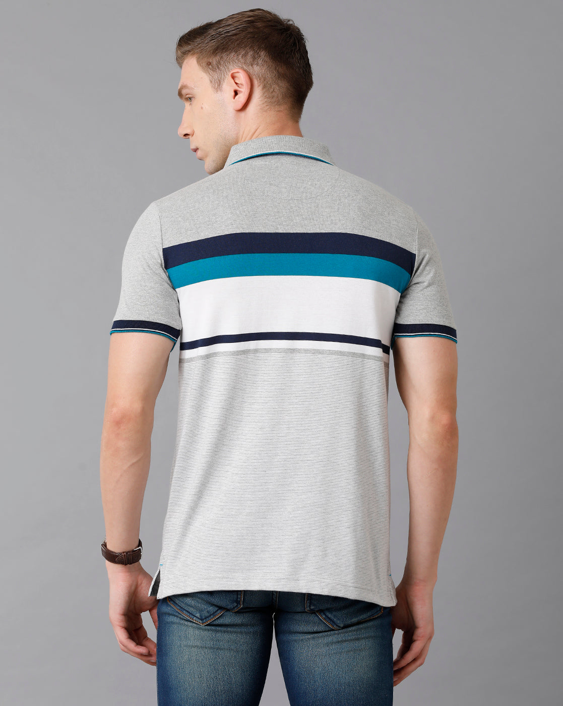 Classic Polo Men's Cotton Blend Striped Slim Fit Multicolor T-Shirt | Vta - 206 A